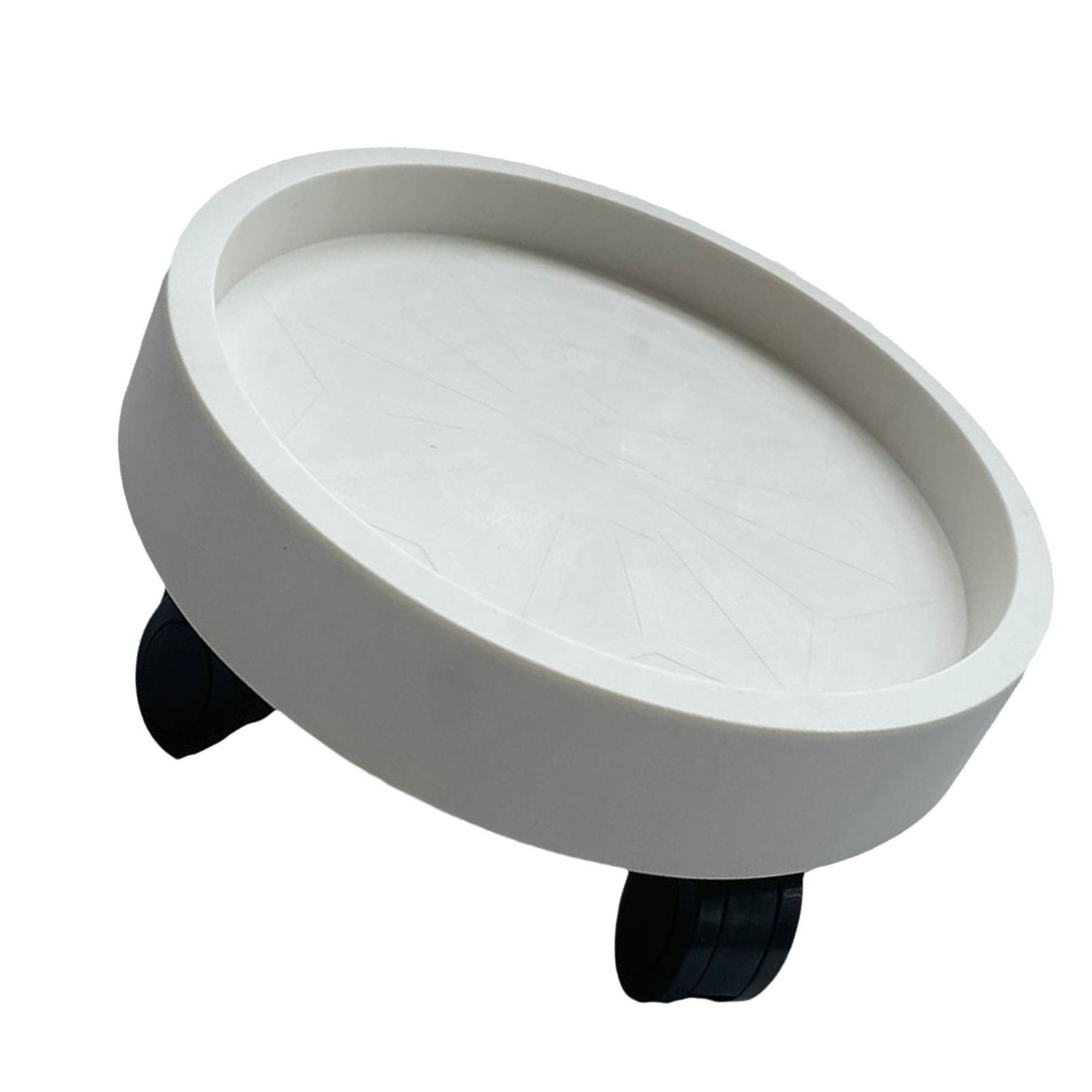 Flower Pot Tray Wheels Round Shape Removable Rotating Wheels Plant Stand for Balcony White 30 - Image 3