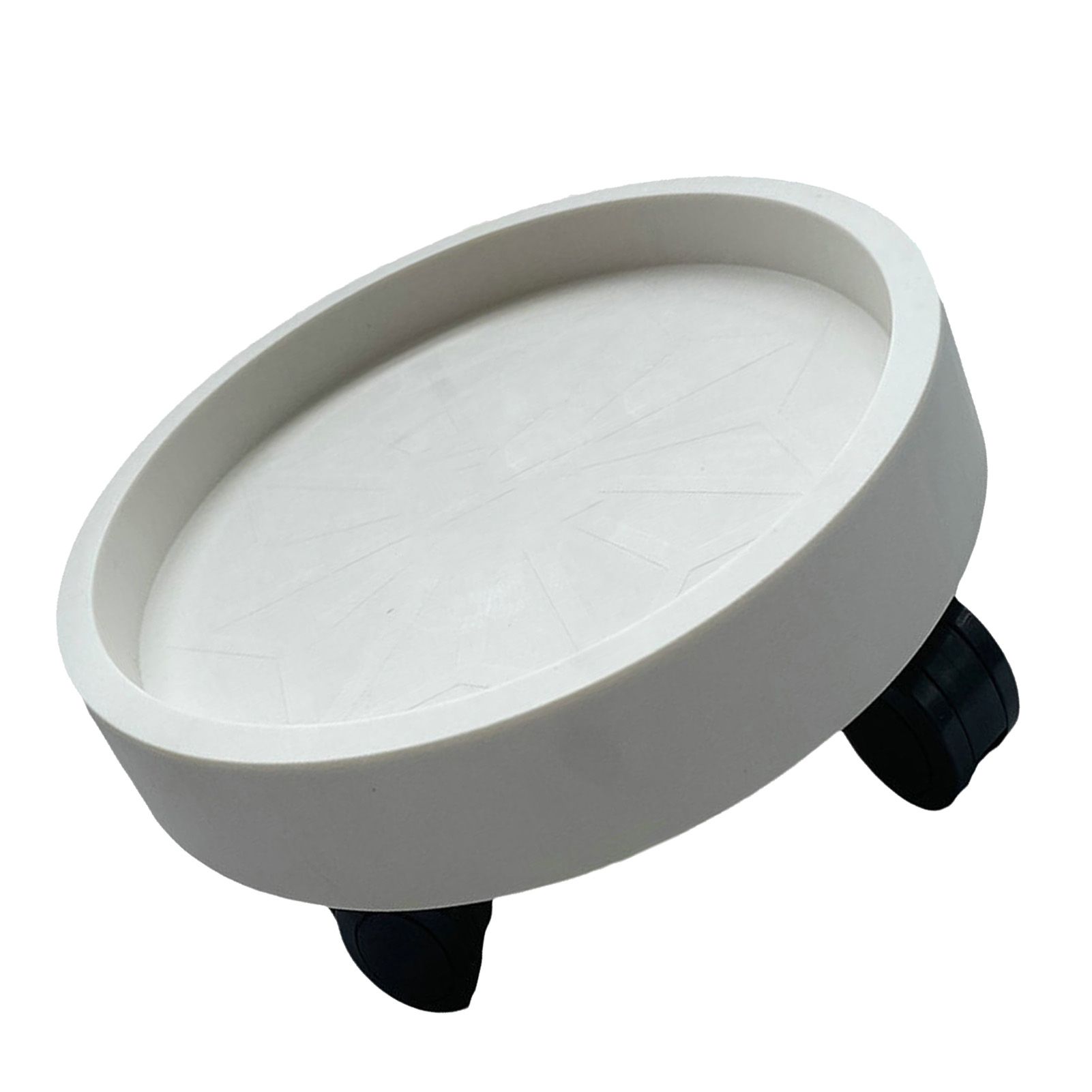 Flower Pot Tray Wheels Round Shape Removable Rotating Wheels Plant Stand for Balcony White 40 - Image 4