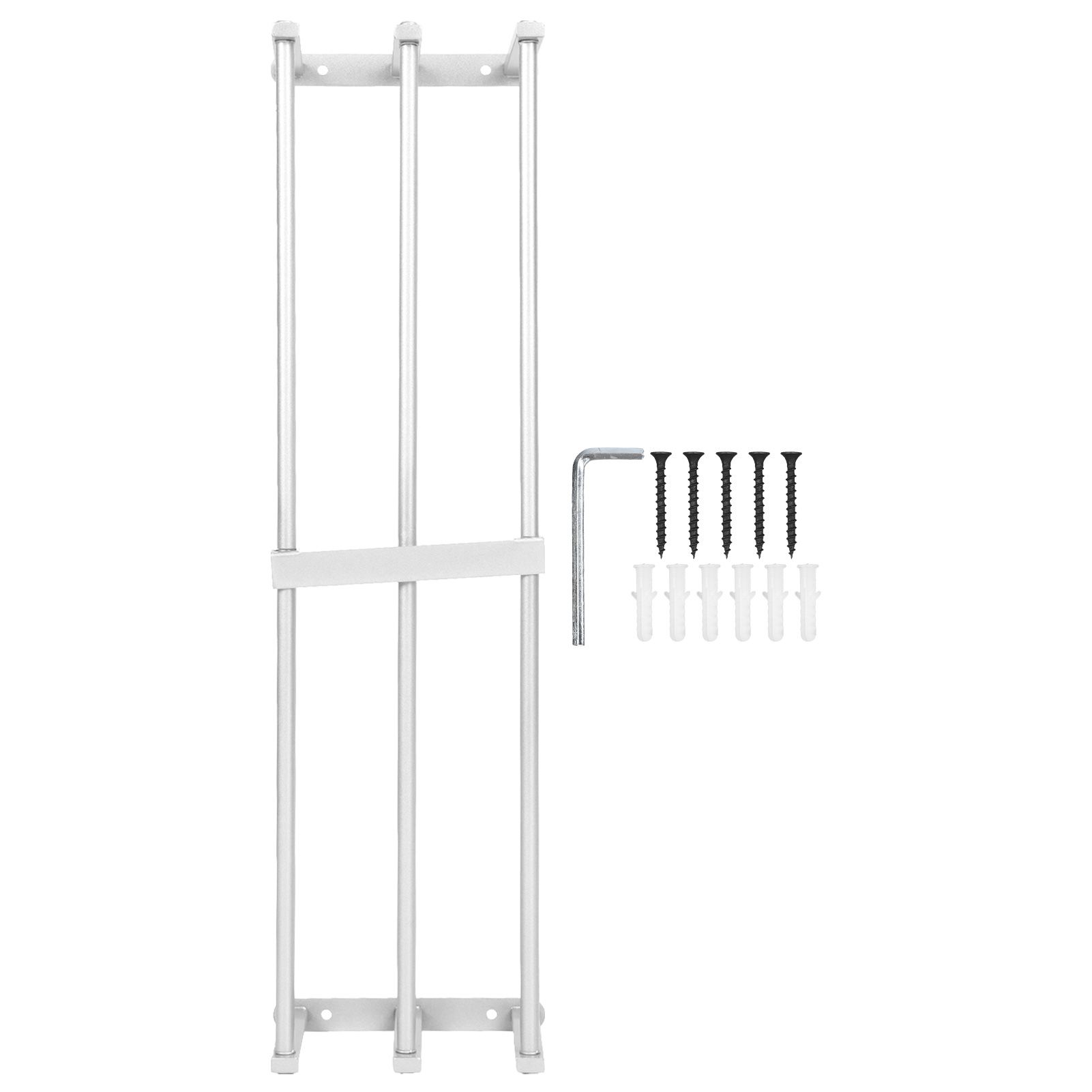 Bathroom Wall Towel Rack Wall Mounted 3 Bars Aluminum Alloy Rolled Towel Holder for Rolled Towels Silver - Image 1