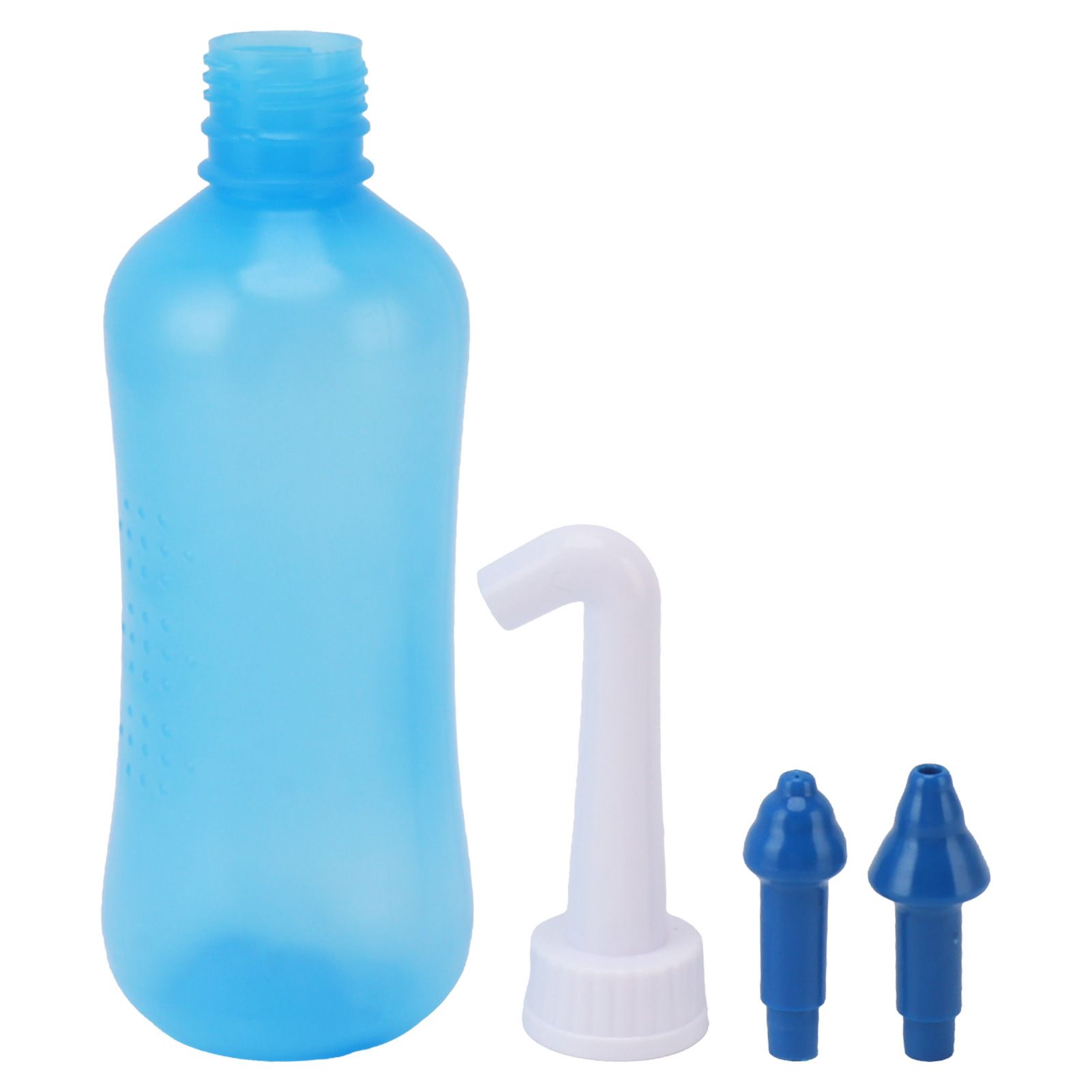 Nasal Irrigation Manual Sinus Rinse Bottle Pressure Nose Wash Cleaner for Children Adults Kids 310ml+Single Hole Head +Five Hole Head - Image 1