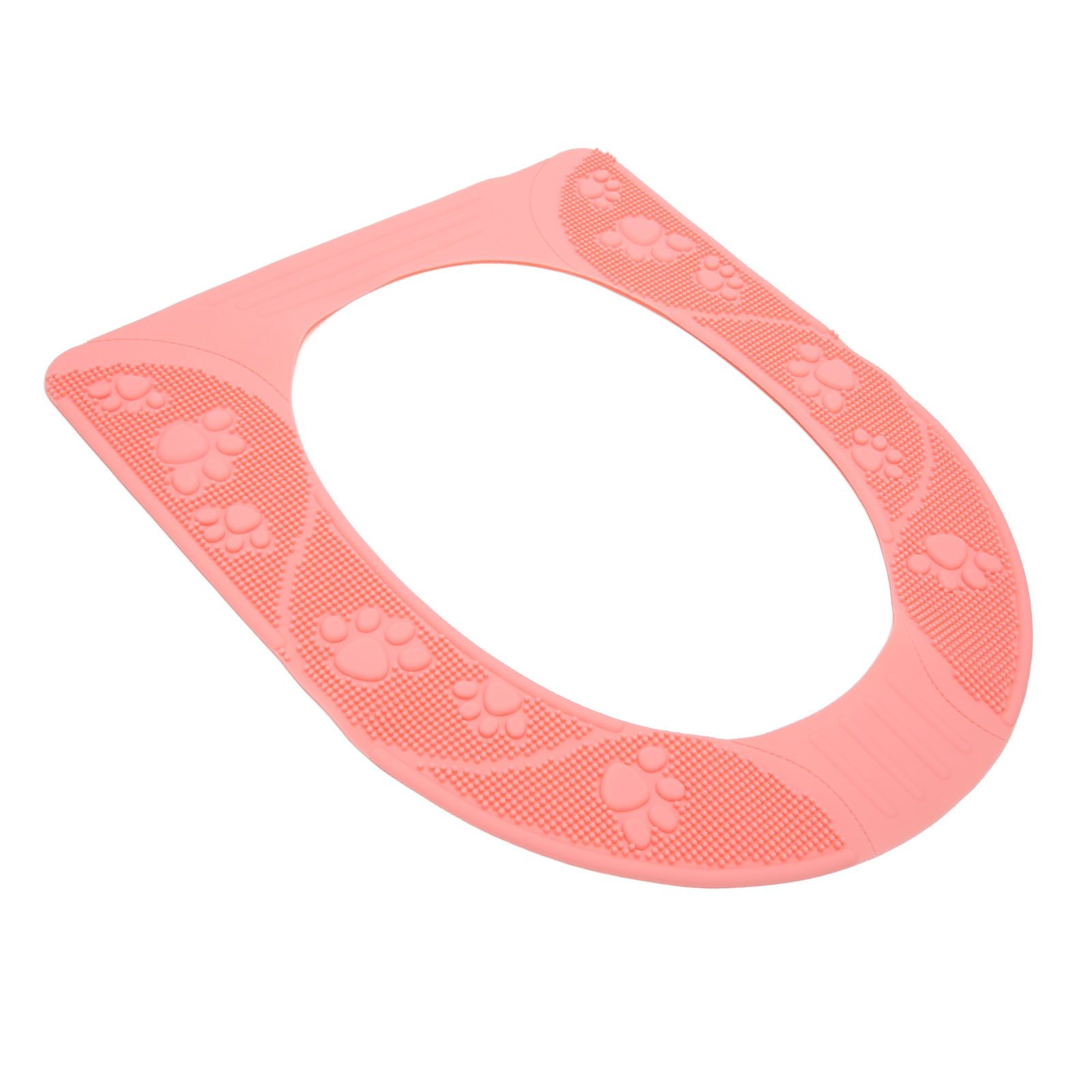 Four Season Universal Toilet Seat Cover Washable Silicone Non Slip Toilet Seat Cover Pad Pink - Image 4