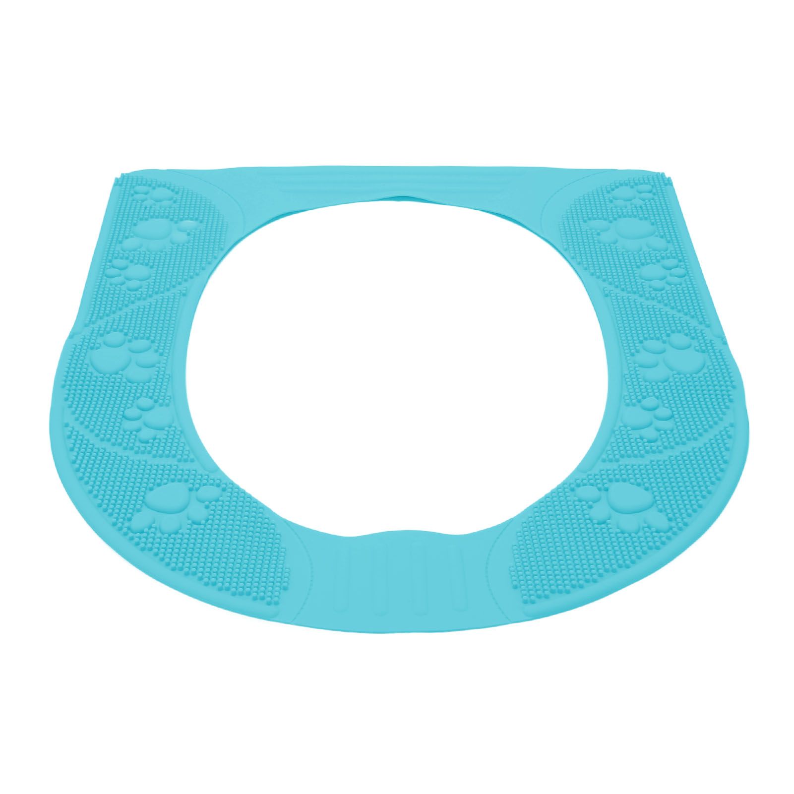 Four Season Universal Toilet Seat Cover Washable Silicone Non Slip Toilet Seat Cover Pad Sky Blue - Image 2