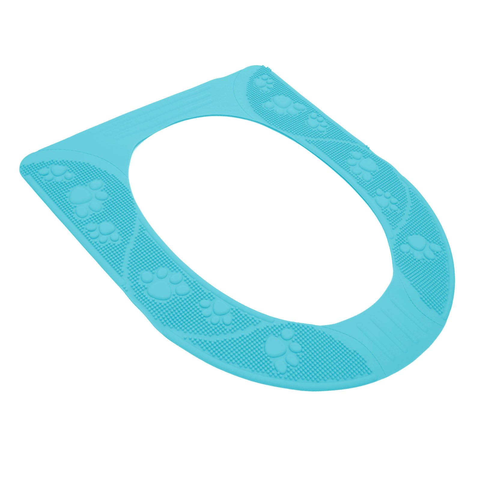 Four Season Universal Toilet Seat Cover Washable Silicone Non Slip Toilet Seat Cover Pad Sky Blue - Image 4