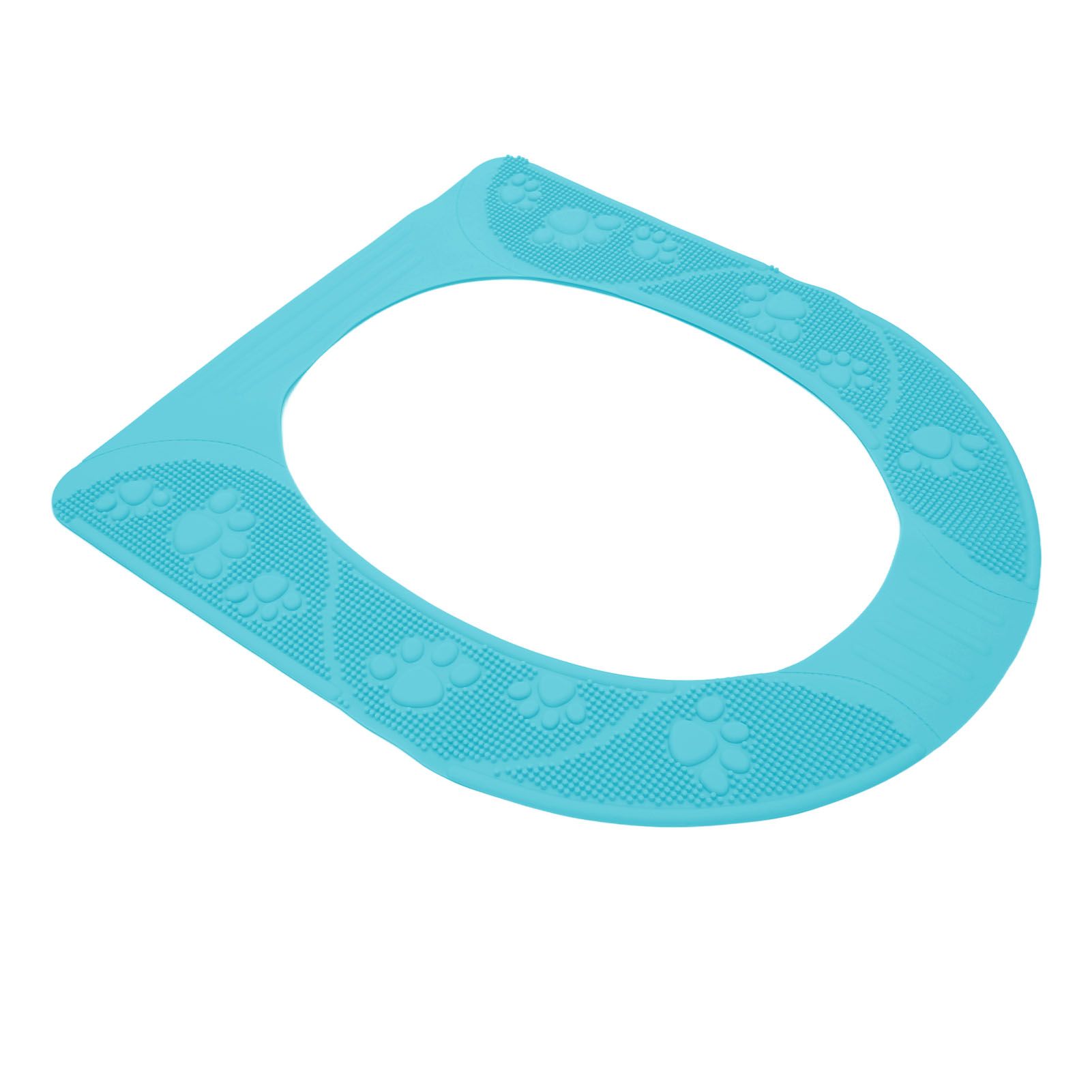 Four Season Universal Toilet Seat Cover Washable Silicone Non Slip Toilet Seat Cover Pad Sky Blue - Image 5