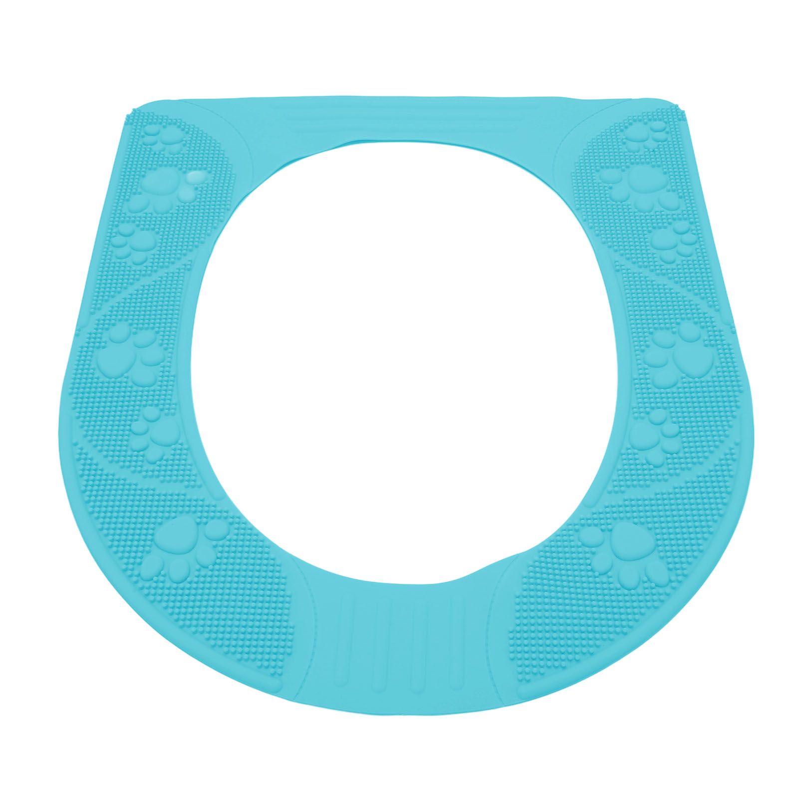 Four Season Universal Toilet Seat Cover Washable Silicone Non Slip Toilet Seat Cover Pad Sky Blue - Image 6