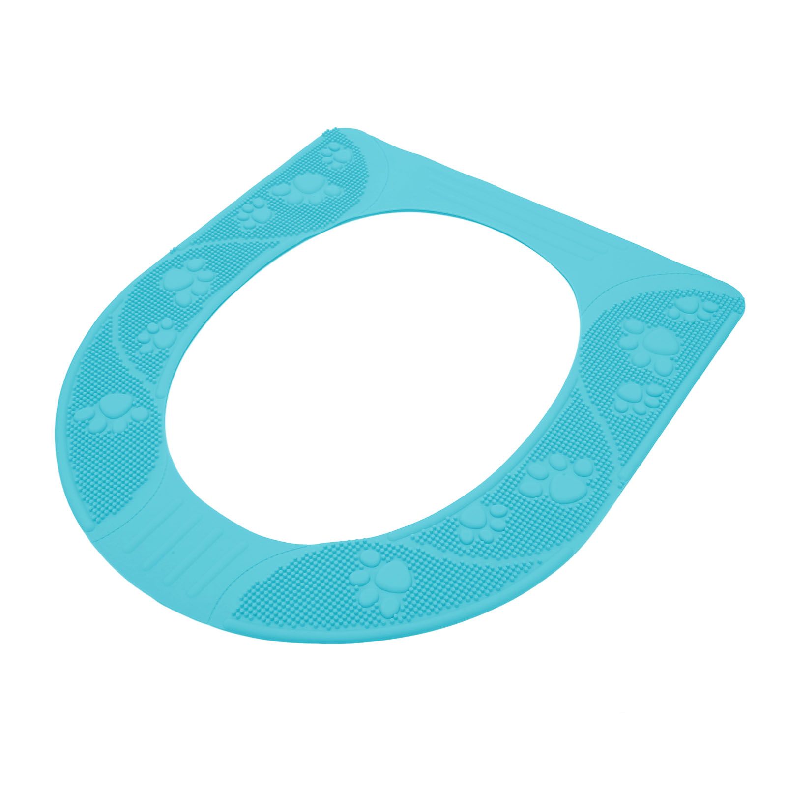 Four Season Universal Toilet Seat Cover Washable Silicone Non Slip Toilet Seat Cover Pad Sky Blue - Image 7