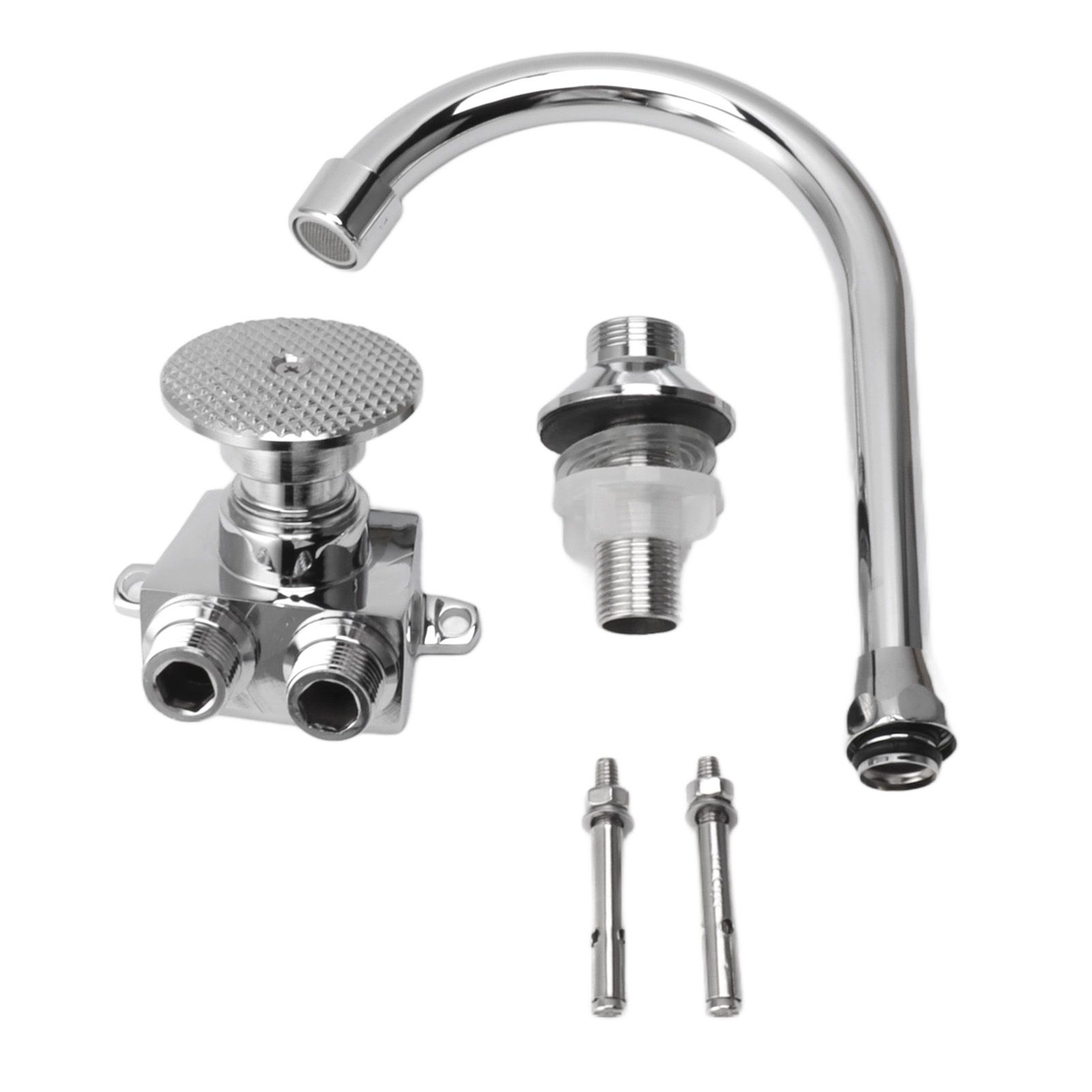 Foot Pedal Faucet Hands Free Foot Valve Flexible Hose Touchless Floor Mount Foot Control Faucet for Kitchen - Image 1