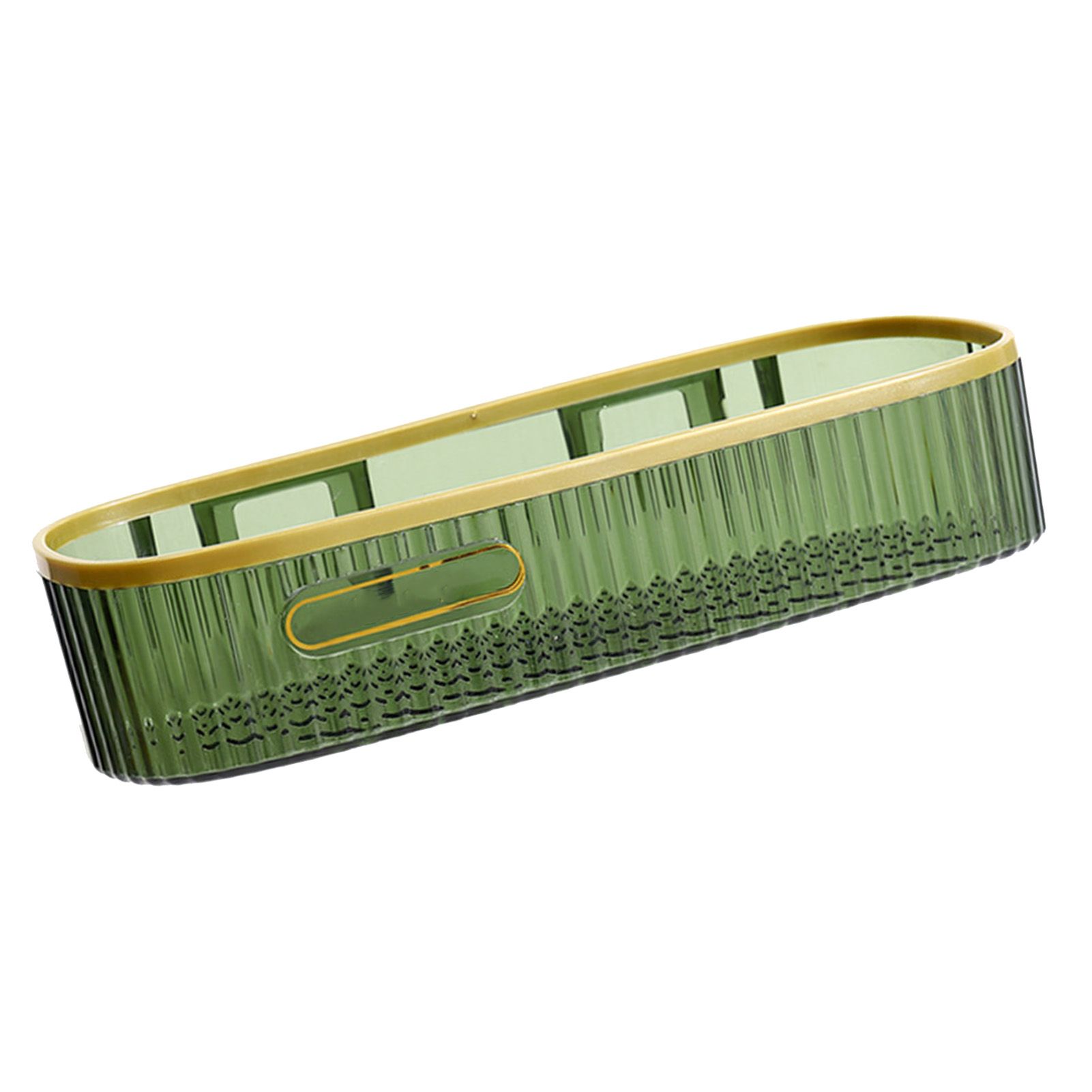 Wall Mounted Storage Rack Punch Free Shower Caddy Shelf Bathroom No Drilling Storage Rack for Household Long Strip ‑ Dark Green - Image 3