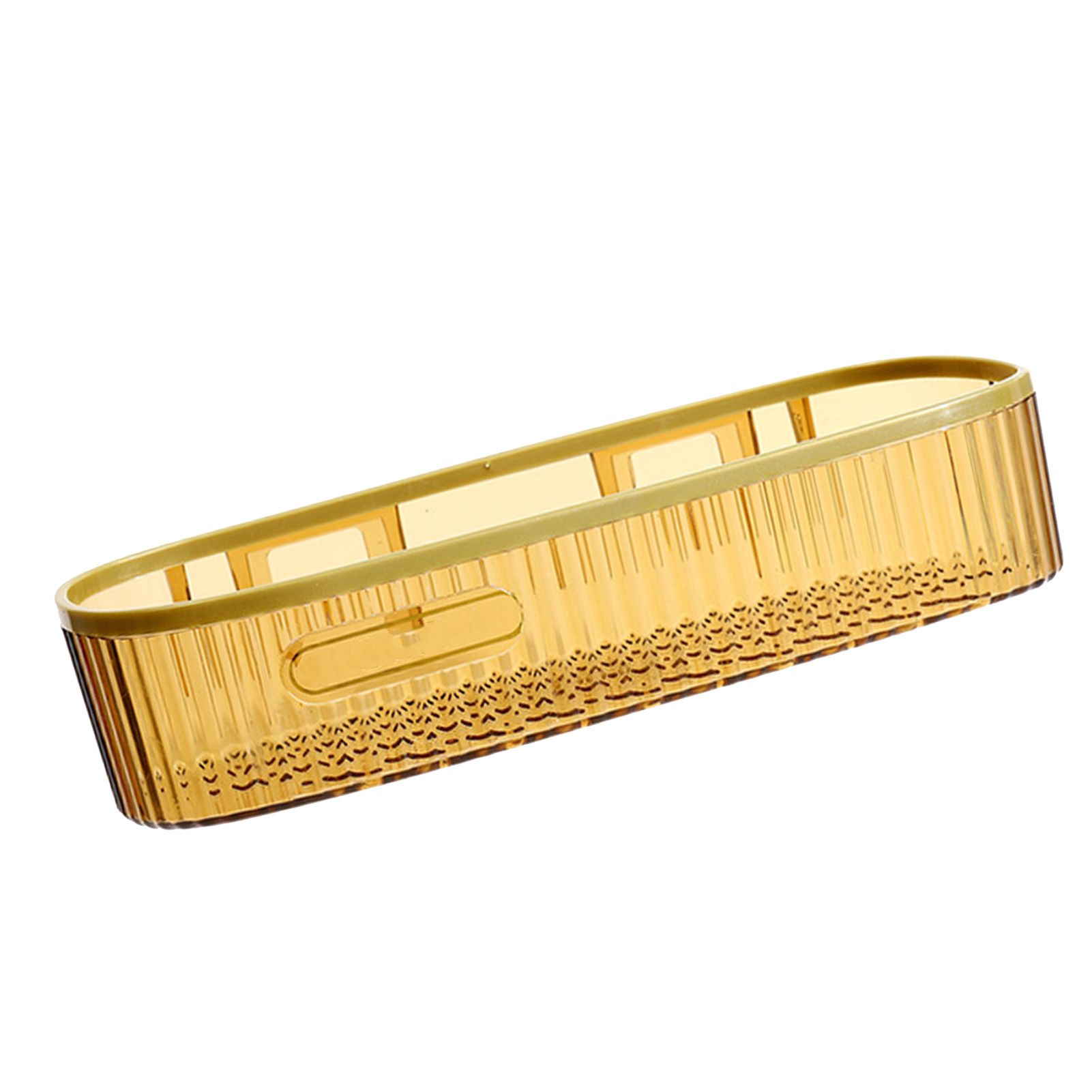 Wall Mounted Storage Rack Punch Free Shower Caddy Shelf Bathroom No Drilling Storage Rack for Household Long Strip ‑ Amber - Image 4