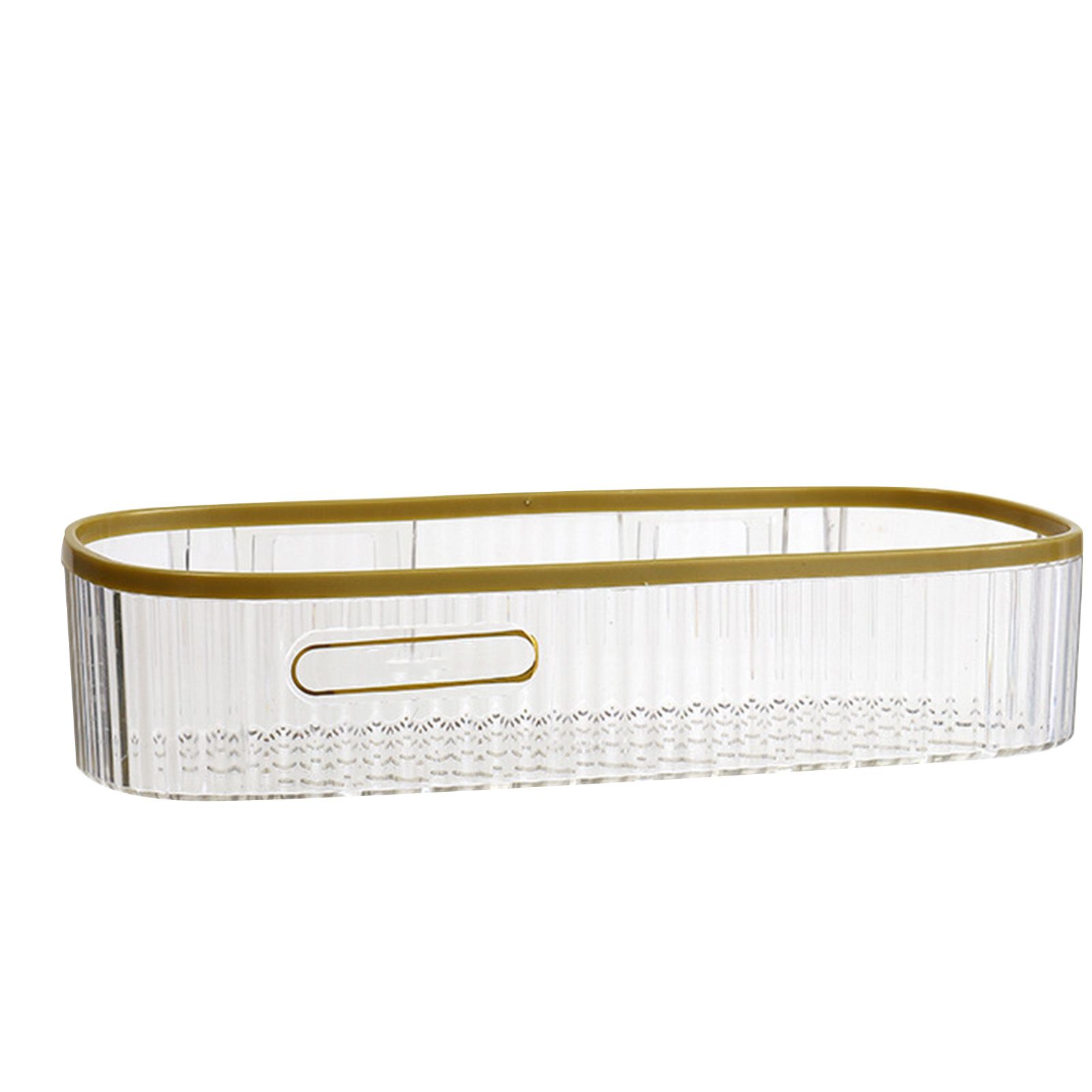 Wall Mounted Storage Rack Punch Free Shower Caddy Shelf Bathroom No Drilling Storage Rack for Household Long Strip ‑ Transparent - Image 1