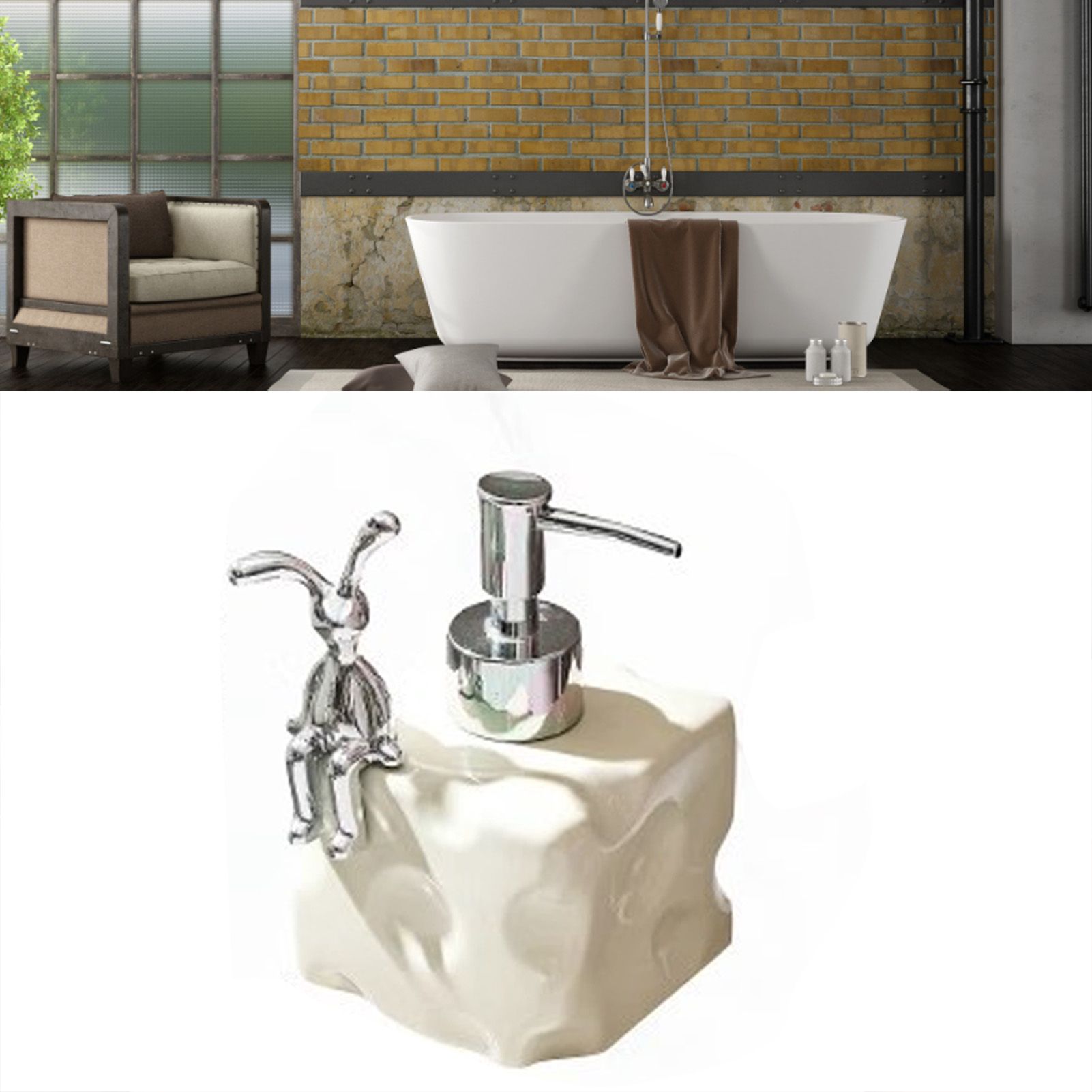 Shampoo Dispenser Bottle Ceramic Large Capacity Home Decoration with Pump for Bathroom Small White - Image 6