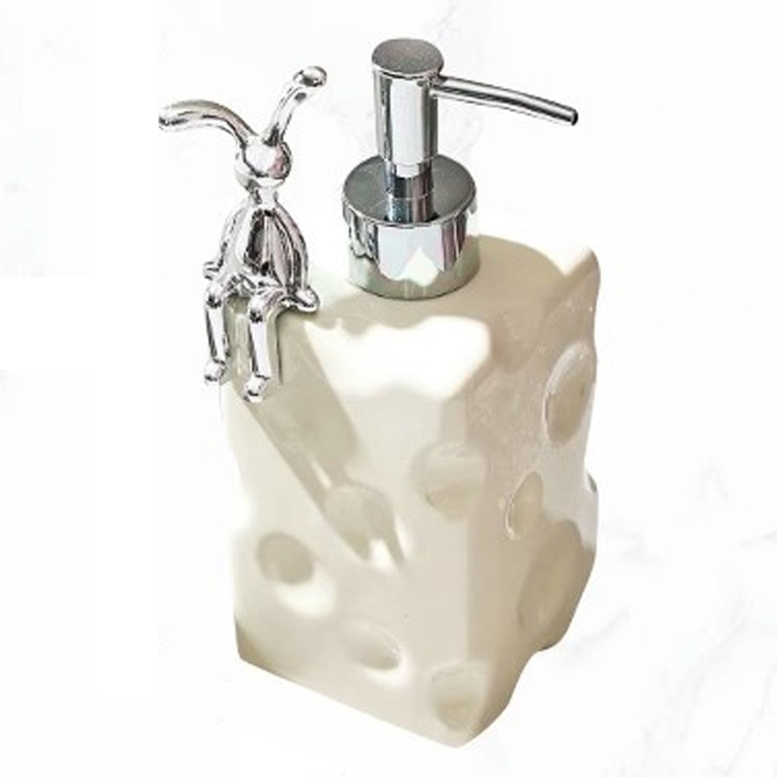 Shampoo Dispenser Bottle Ceramic Large Capacity Home Decoration with Pump for Bathroom Large White - Image 1