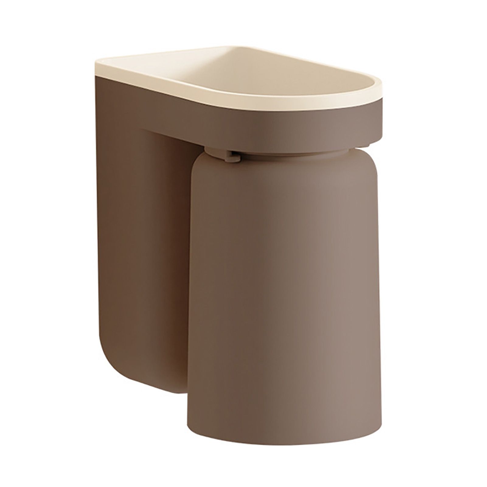 Wall Mounted Toothbrush Holder with Drainage Function Self Adhesive Toothbrush Holder with Cups for Bathroom Caramel Brown - Image 3