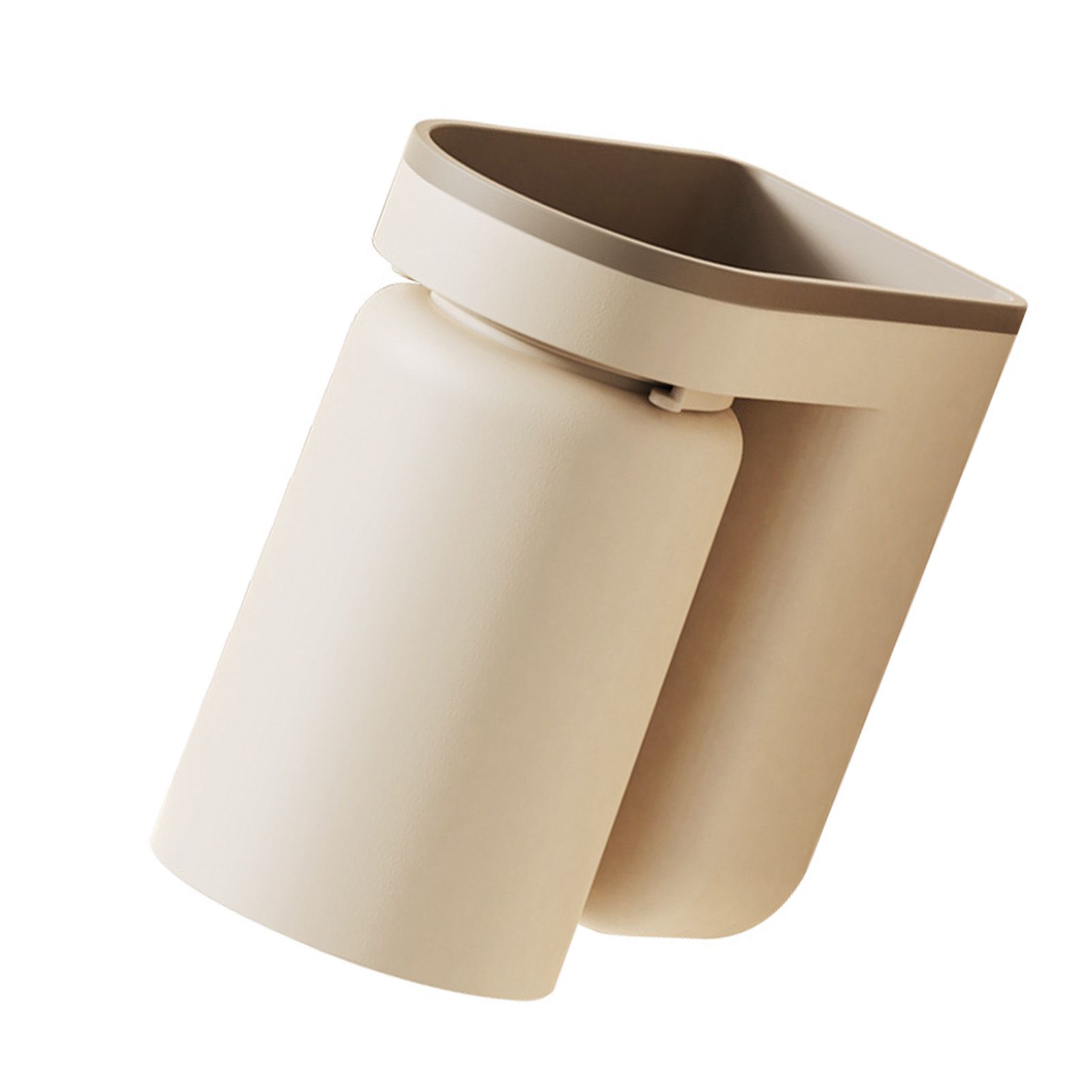 Wall Mounted Toothbrush Holder with Drainage Function Self Adhesive Toothbrush Holder with Cups for Bathroom Beige - Image 3