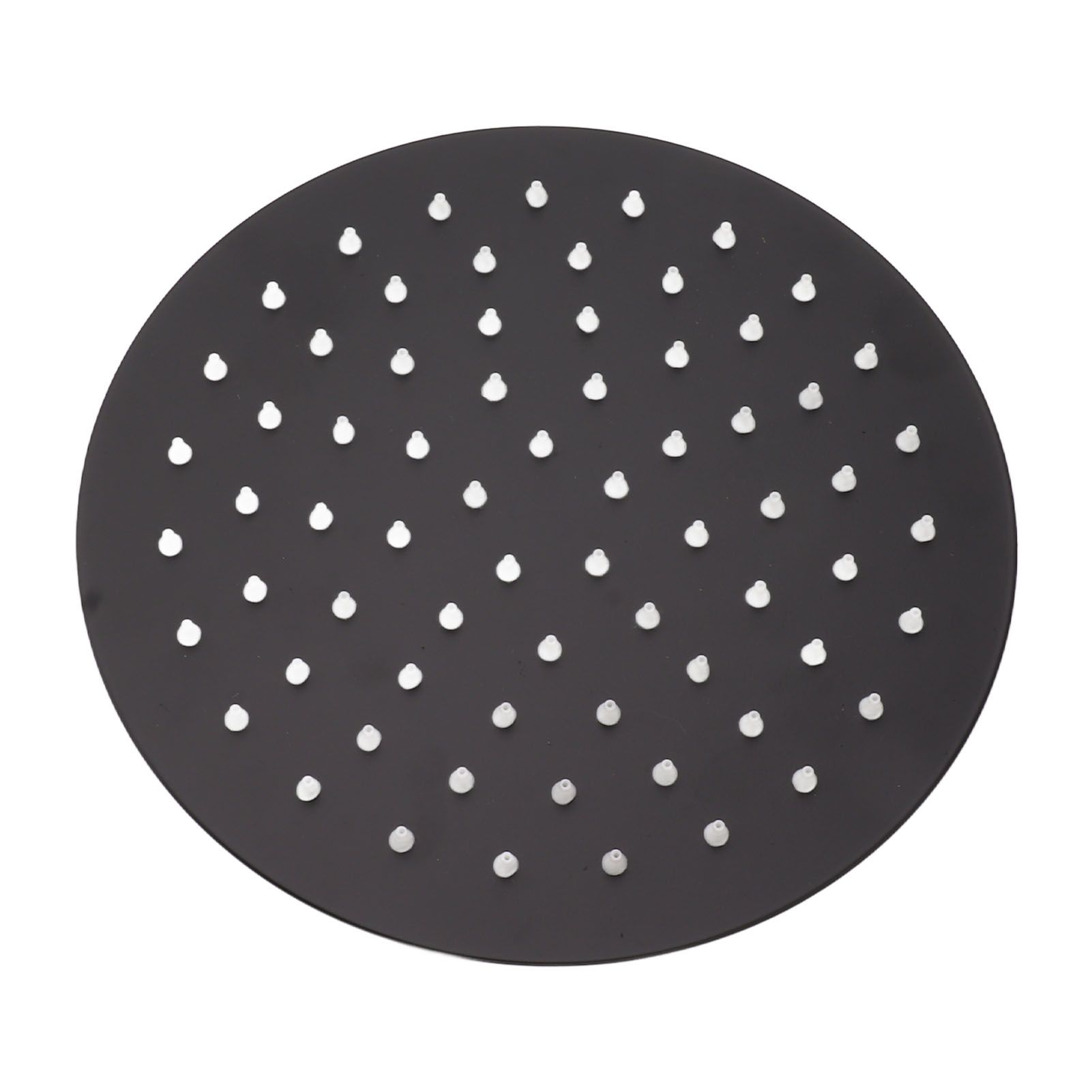 Ultra Thin Rainfall Shower Head Rain Waterfall Stainless Steel Fixed Showerhead Round Black 8in - Image 3