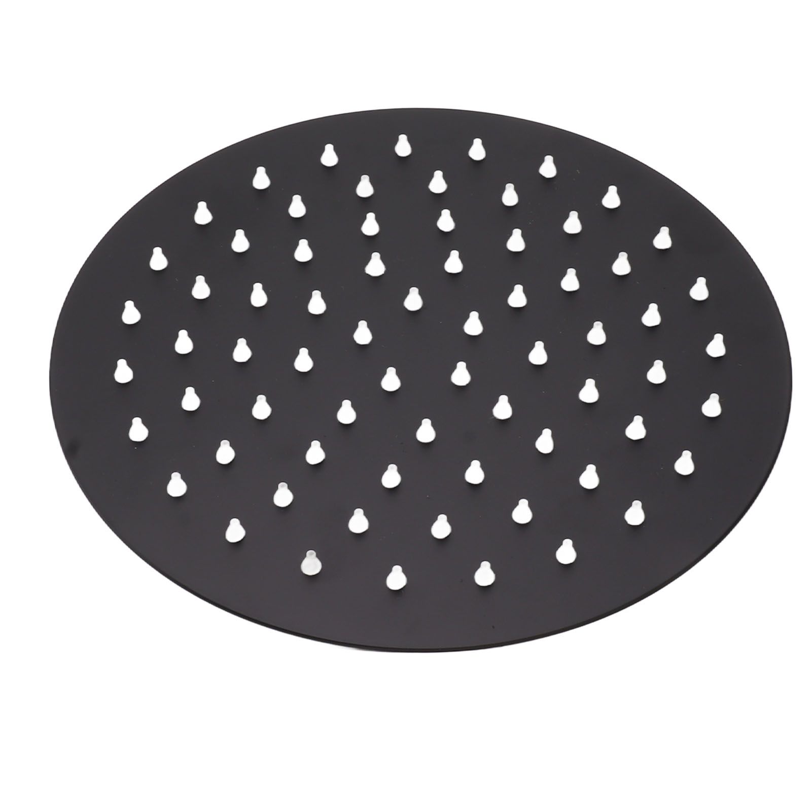 Ultra Thin Rainfall Shower Head Rain Waterfall Stainless Steel Fixed Showerhead Round Black 8in - Image 4