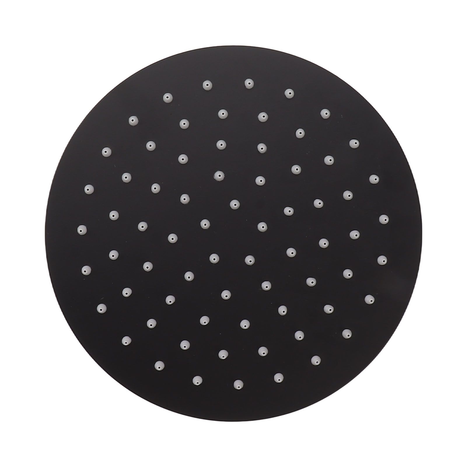 Ultra Thin Rainfall Shower Head Rain Waterfall Stainless Steel Fixed Showerhead Round Black 8in - Image 5