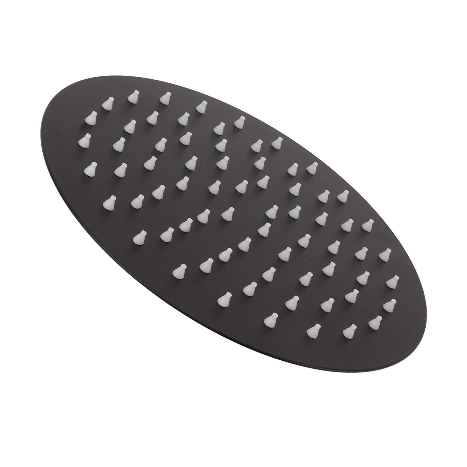 Ultra Thin Rainfall Shower Head Rain Waterfall Stainless Steel Fixed Showerhead Round Black 8in - Image 6