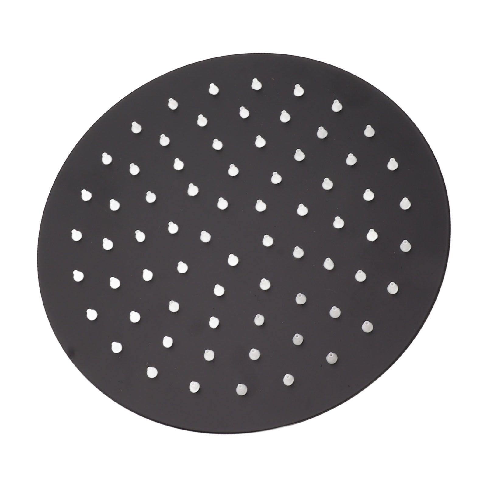 Ultra Thin Rainfall Shower Head Rain Waterfall Stainless Steel Fixed Showerhead Round Black 8in - Image 7