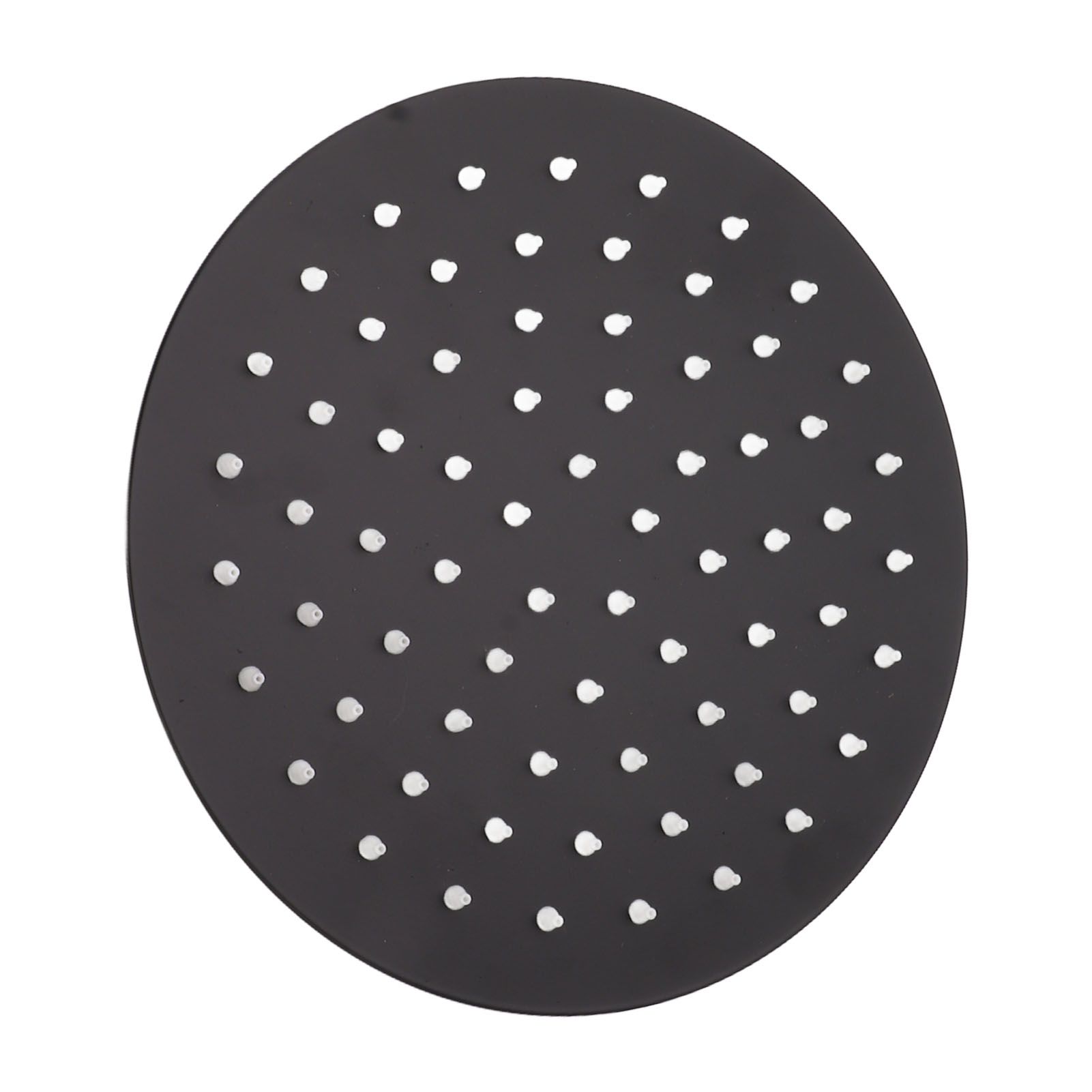 Ultra Thin Rainfall Shower Head Rain Waterfall Stainless Steel Fixed Showerhead Round Black 8in - Image 8