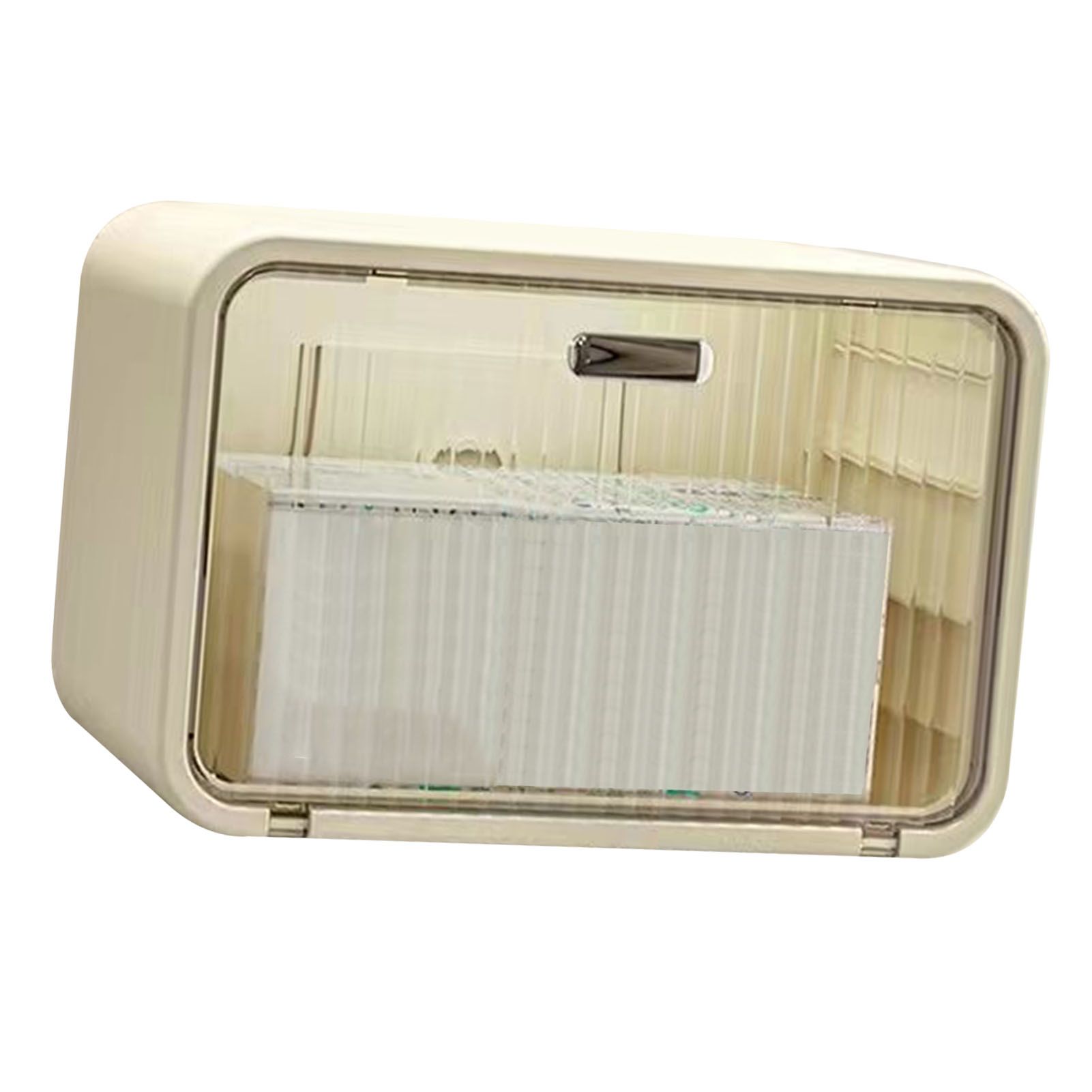 Tissue Box Cover Wall Mounted 2 in 1 Waterproof Tissue Holder Dispenser Box Cover for Bathroom Transparent White - Image 3