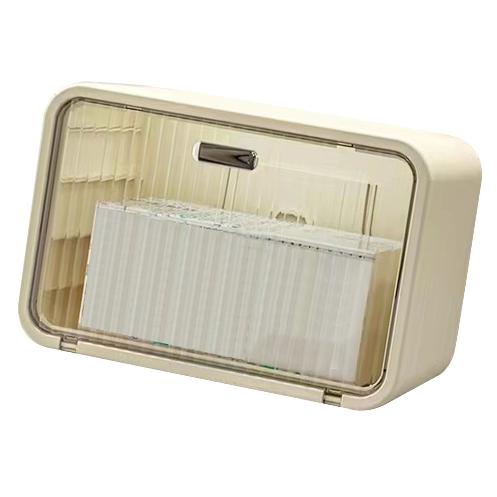 Tissue Box Cover Wall Mounted 2 in 1 Waterproof Tissue Holder Dispenser Box Cover for Bathroom Transparent White - Image 5