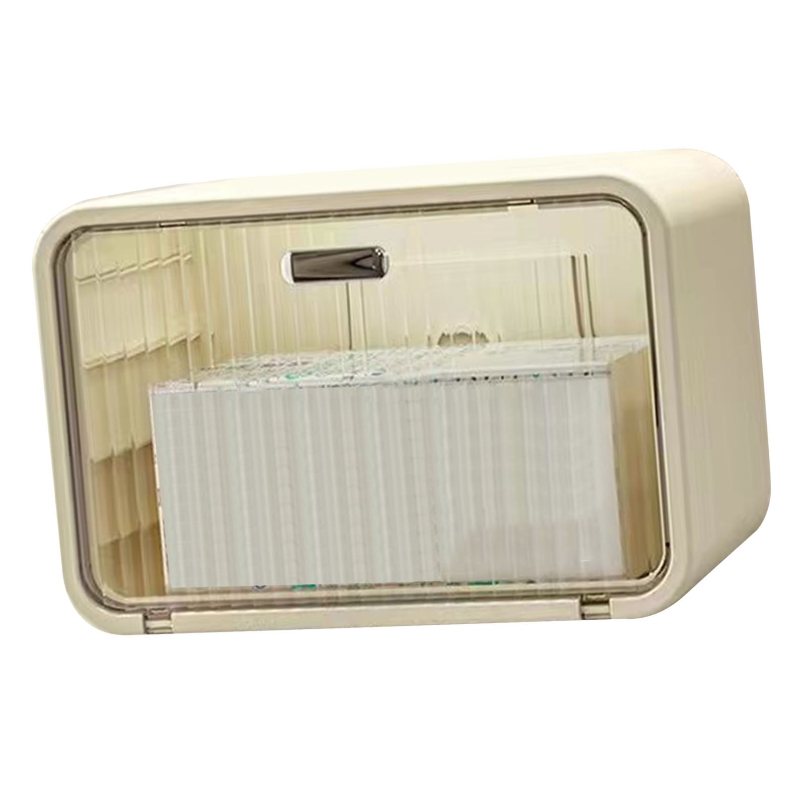 Tissue Box Cover Wall Mounted 2 in 1 Waterproof Tissue Holder Dispenser Box Cover for Bathroom Transparent White - Image 6