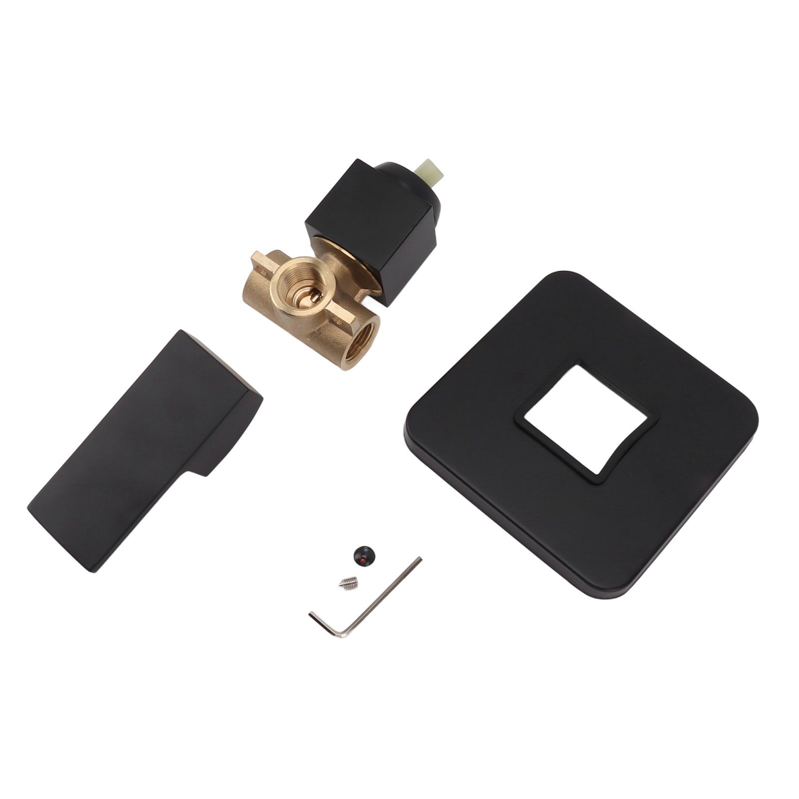 Shower Valves Wall Mount Copper Faucet Shower Rough In Valve Bathroom Trim Kit Single Handle Tub Shower Valve Mixer Black - Image 1