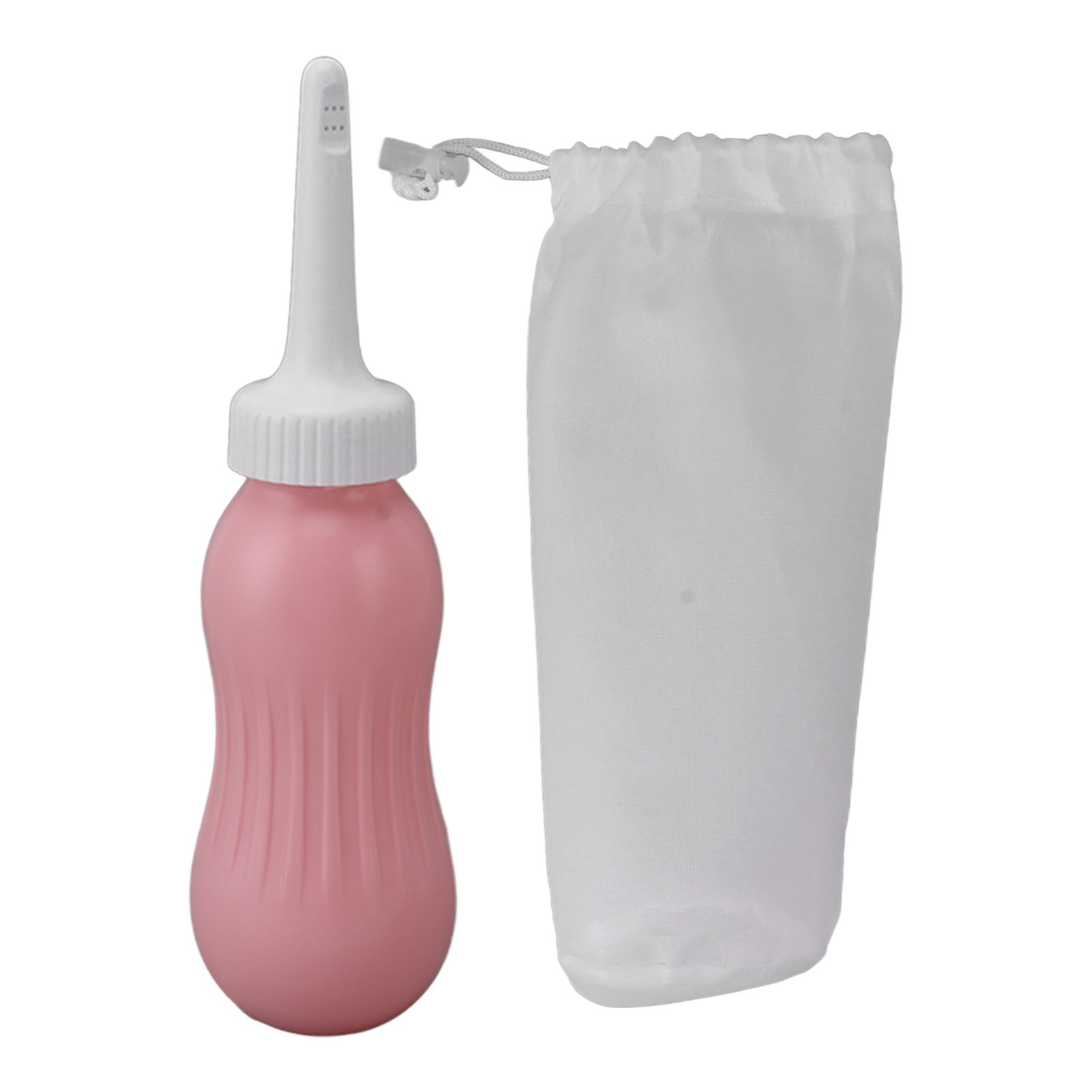 Portable Bidet Sprayer Heavy Injection 500ml Silicone Handheld Bidet Enema Bulb for Women Maternity Peach Pink - Image 1