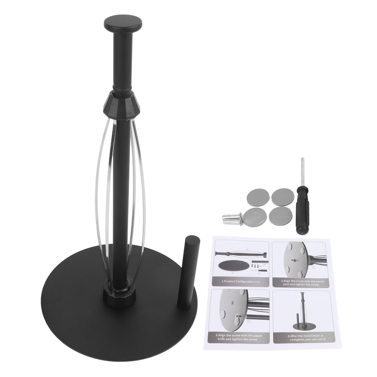 Paper Towel Holder Countertop Stainless Steel Black Perfect Tear Paper Towel Roll Holders for Bathroom Kitchen - Image 1