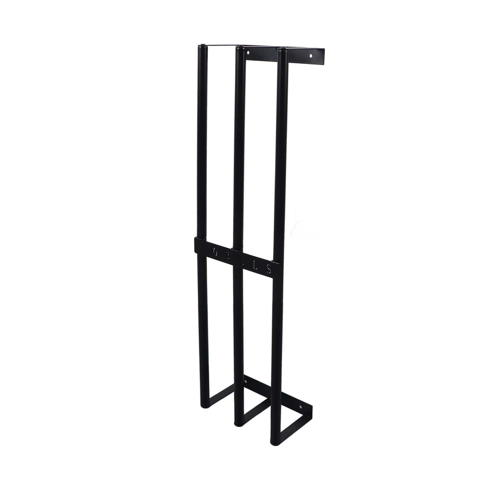 Towel Storage Rack Wall Mounted Black Iron Alloy 3 Bar Rolled Towel Holder for Bathroom - Image 5
