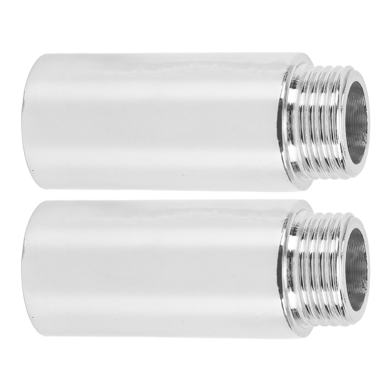 2PCS Shower Arm Extension Stainless Steel Chrome Plating Shower Head Extension Pipe for Bathroom 5.1cm/2in - Image 6