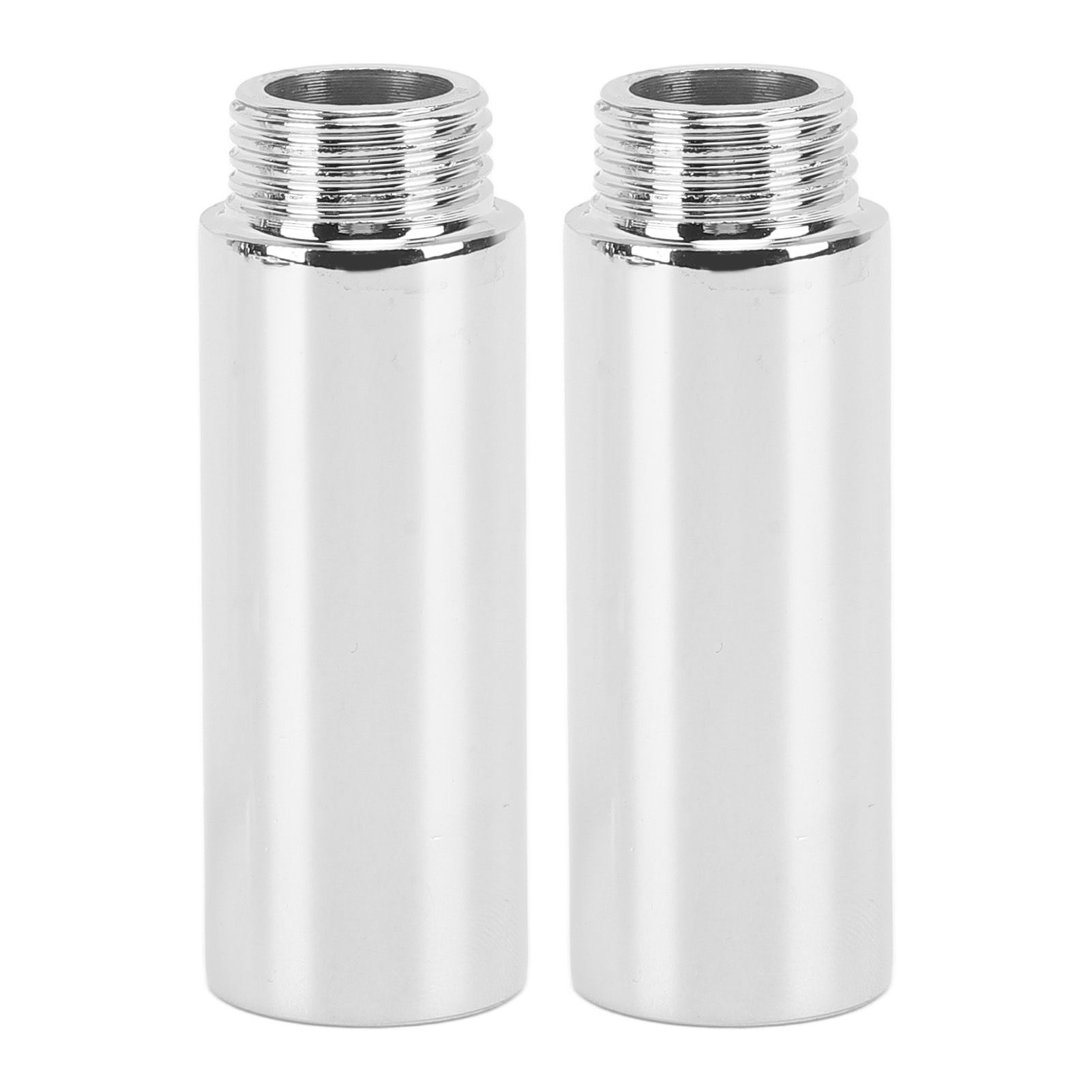 2PCS Shower Arm Extension Stainless Steel Chrome Plating Shower Head Extension Pipe for Bathroom 6.1cm/2.4in - Image 1