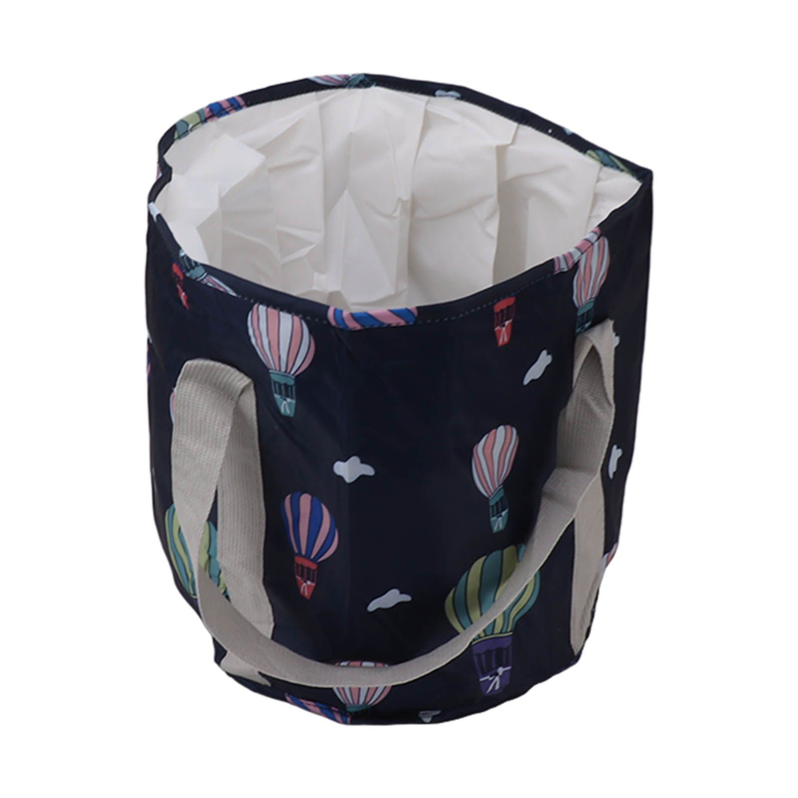 Collapsible Foot Bath Basin PVC Insulated Portable Foot Soaking Bath Tub Water Bucket with Handle for Outdoor Camping Travel Navy Blue Balloon - Image 4