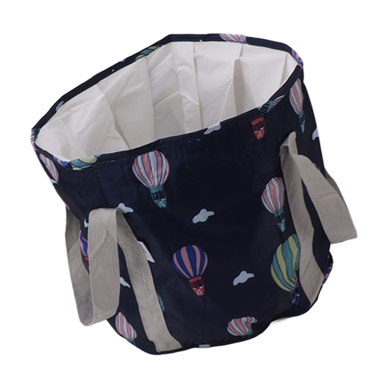 Collapsible Foot Bath Basin PVC Insulated Portable Foot Soaking Bath Tub Water Bucket with Handle for Outdoor Camping Travel Navy Blue Balloon - Image 6