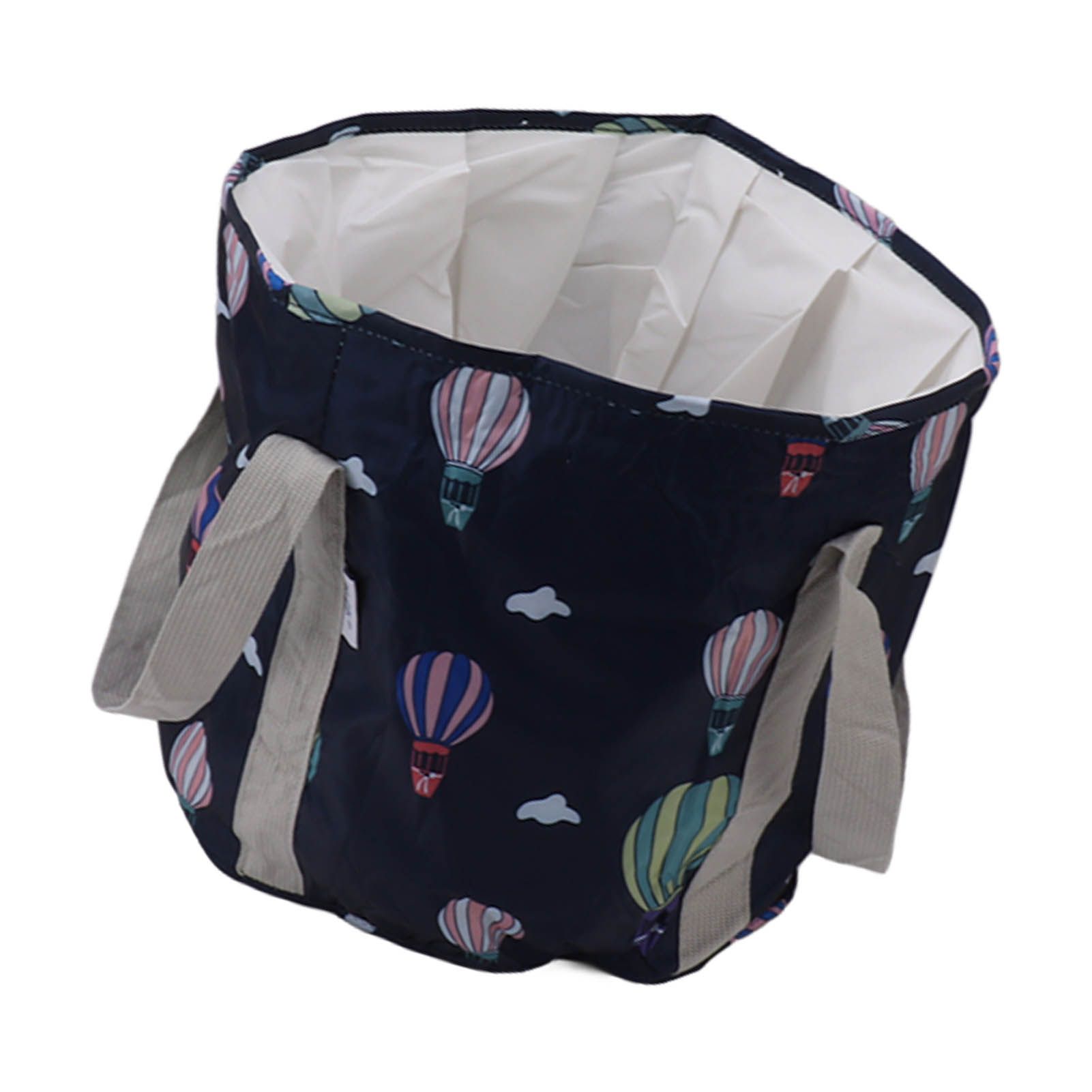 Collapsible Foot Bath Basin PVC Insulated Portable Foot Soaking Bath Tub Water Bucket with Handle for Outdoor Camping Travel Navy Blue Balloon - Image 7
