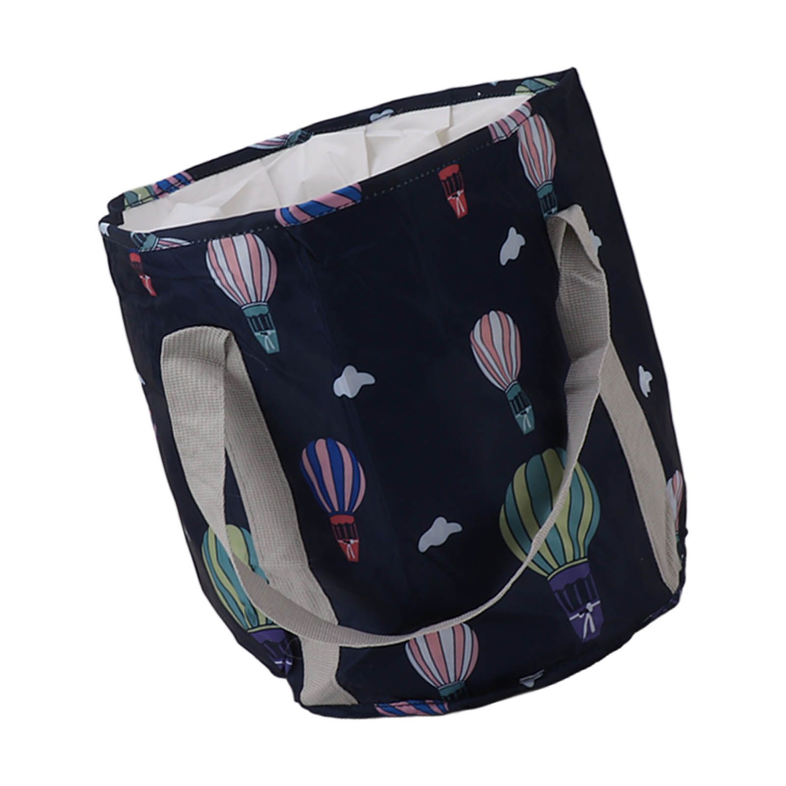 Collapsible Foot Bath Basin PVC Insulated Portable Foot Soaking Bath Tub Water Bucket with Handle for Outdoor Camping Travel Navy Blue Balloon - Image 8