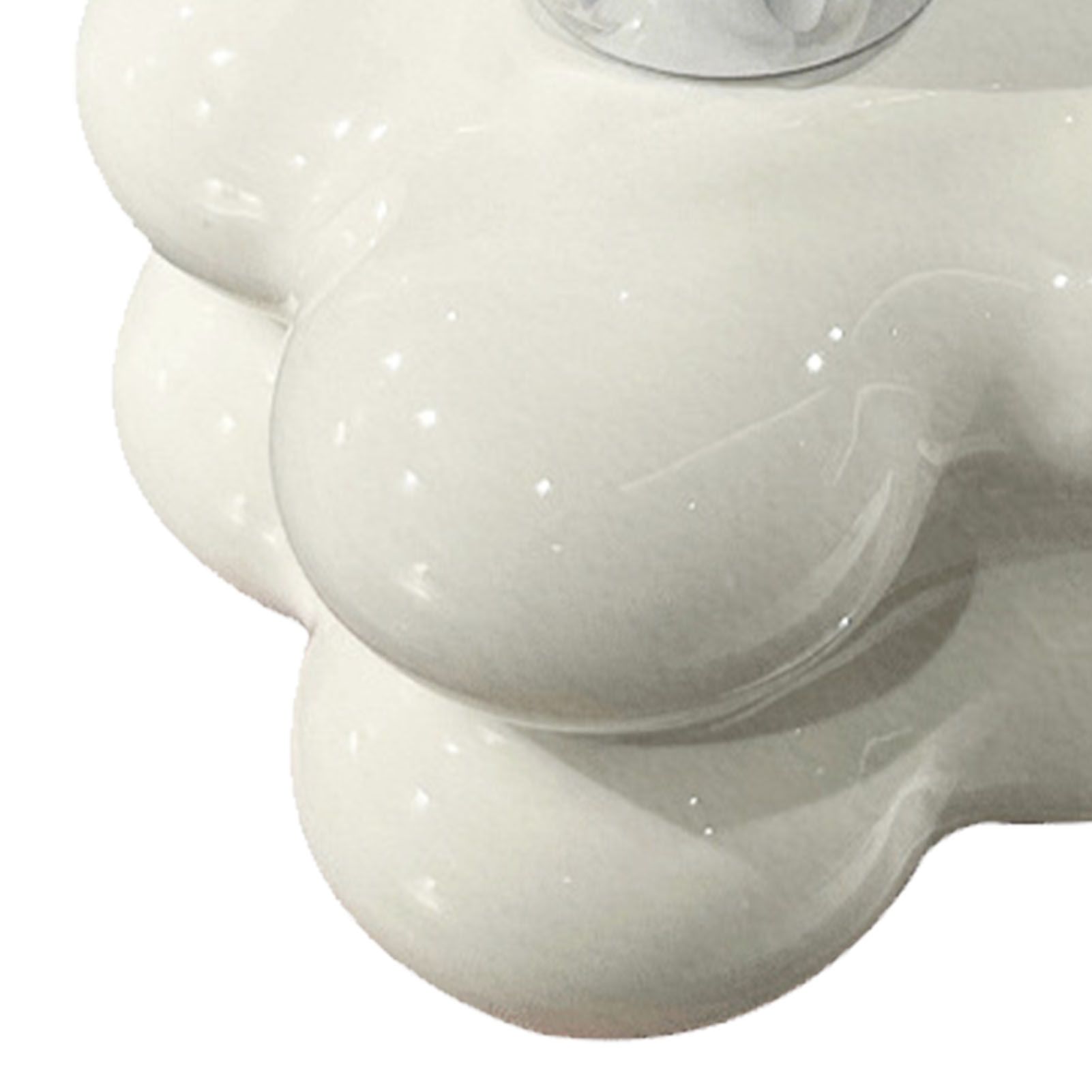 Cloud Press Pump Bottle Ceramic Reusable Decoration Refillable Cloud Shape Dispenser Bottle for Bathroom Milky White - Image 8