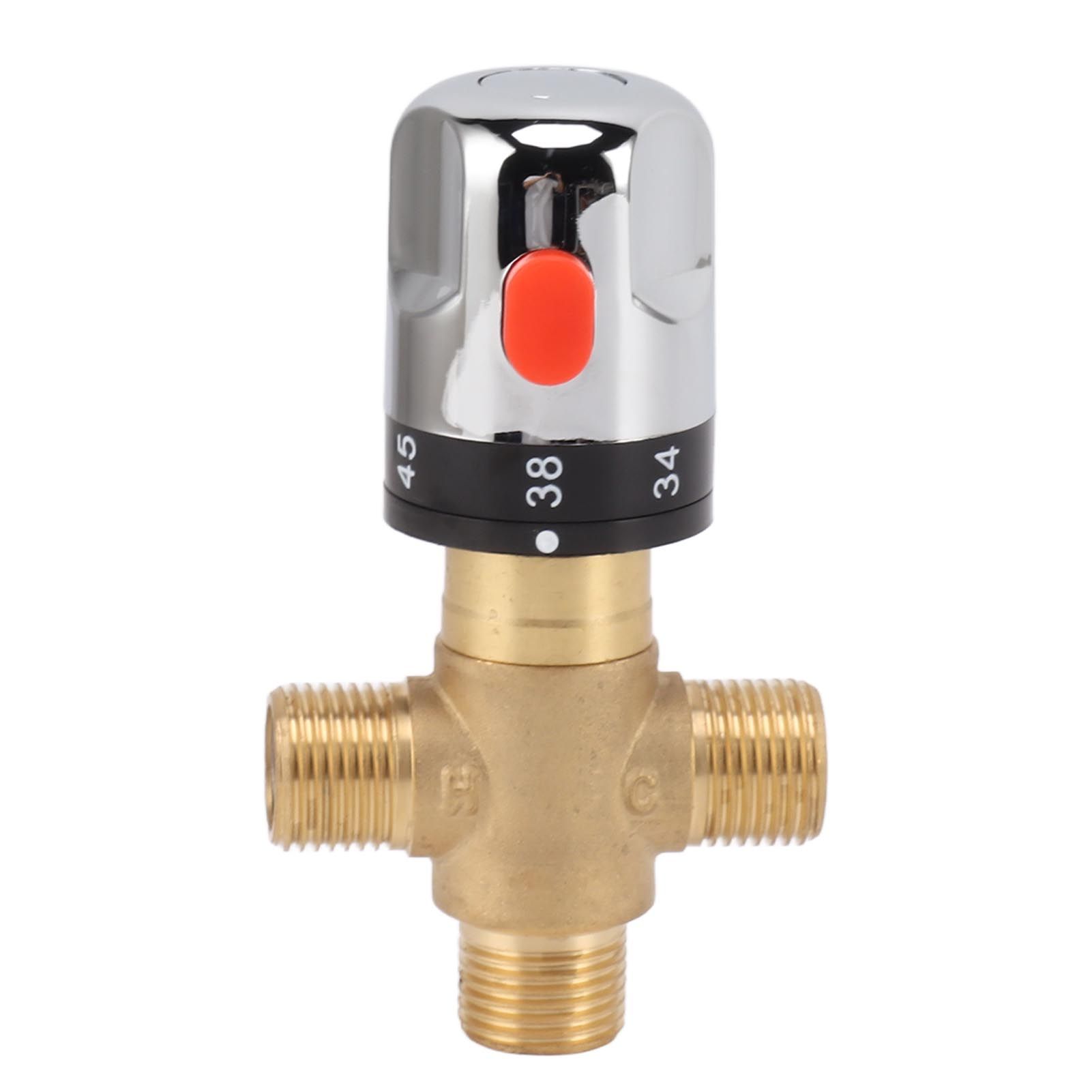 Thermostatic Mixing Valve Brass Shower Mixing Valve Hot and Cold Water Temperature Control Valve for Basin Bathroom - Image 1