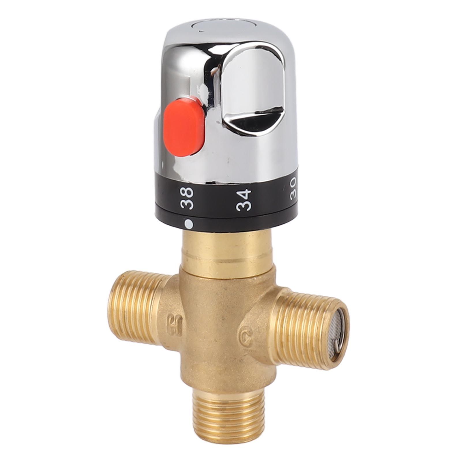 Thermostatic Mixing Valve Brass Shower Mixing Valve Hot and Cold Water Temperature Control Valve for Basin Bathroom - Image 2