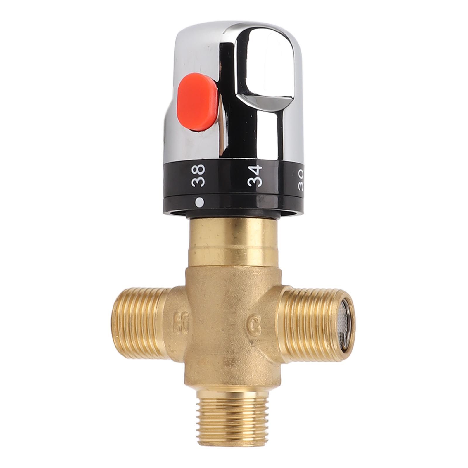 Thermostatic Mixing Valve Brass Shower Mixing Valve Hot and Cold Water Temperature Control Valve for Basin Bathroom - Image 4