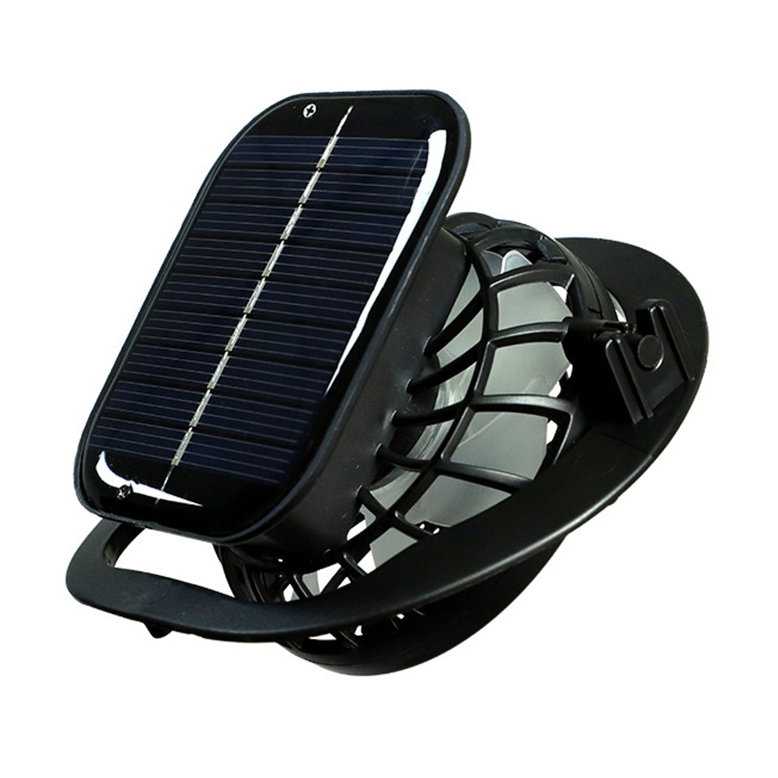Rechargeable Handheld Fan Solar USB Charging Cooling 1000mAh Battery Electric Fan for Sun Caps Hole Type - Image 1