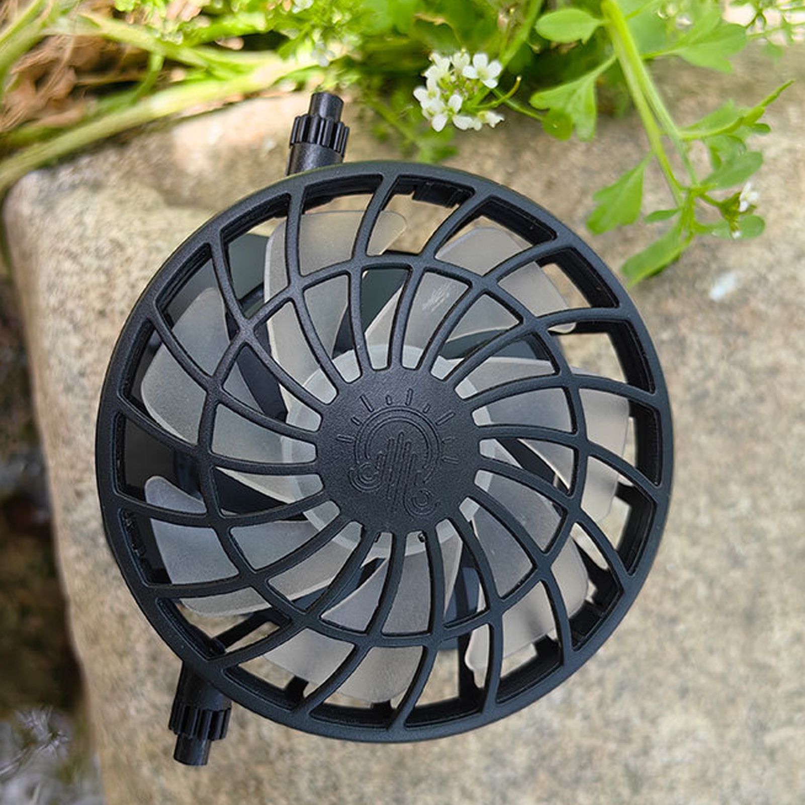 Rechargeable Handheld Fan Solar USB Charging Cooling 1000mAh Battery Electric Fan for Sun Caps Hole Type - Image 7