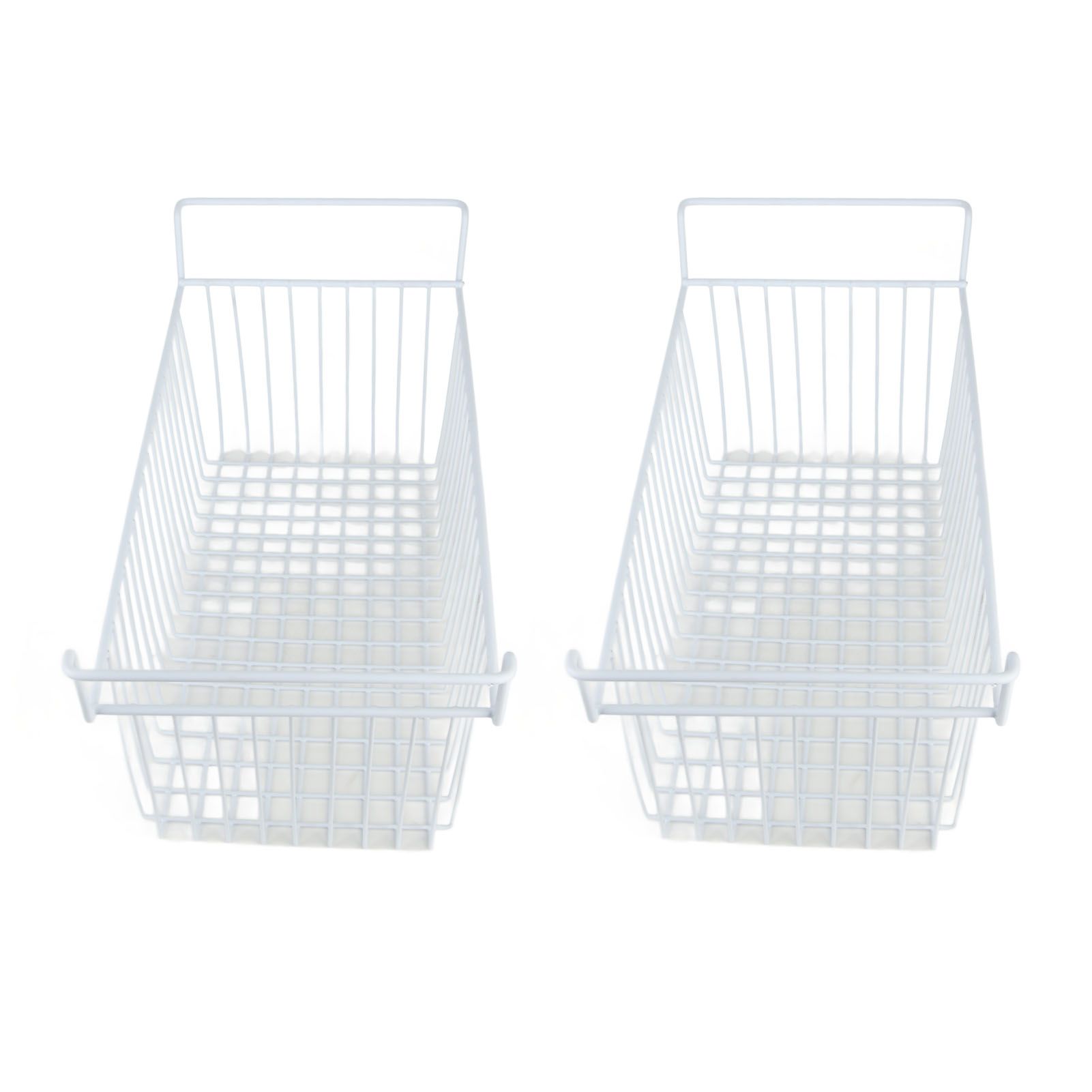 2Pcs Freezer Organizer Bins Steel Wire Large Capacity Strong Bearing Freezer Basket with Handle for Closet Countertops 56.5 X 25.2 X 24cm / 22.2 X 9.9 X 9.4in (L X W X H) with 7cm / 2.8in Handle - Image 4