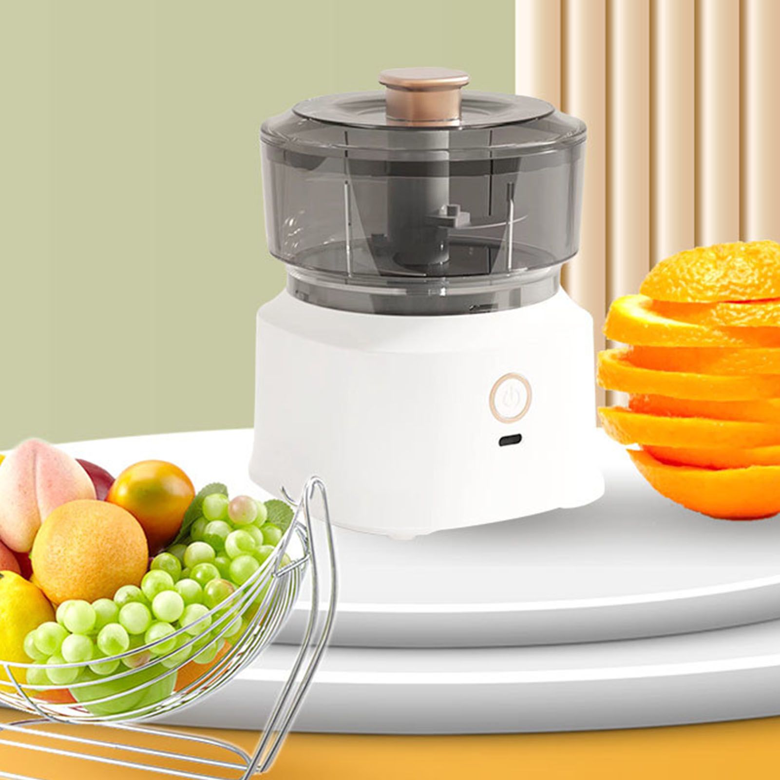 Electric Meat Chopper Grinder Blender Multifunctional Stainless Steel Blades Efficient Safe Food Blender for Kitchen White - Image 6