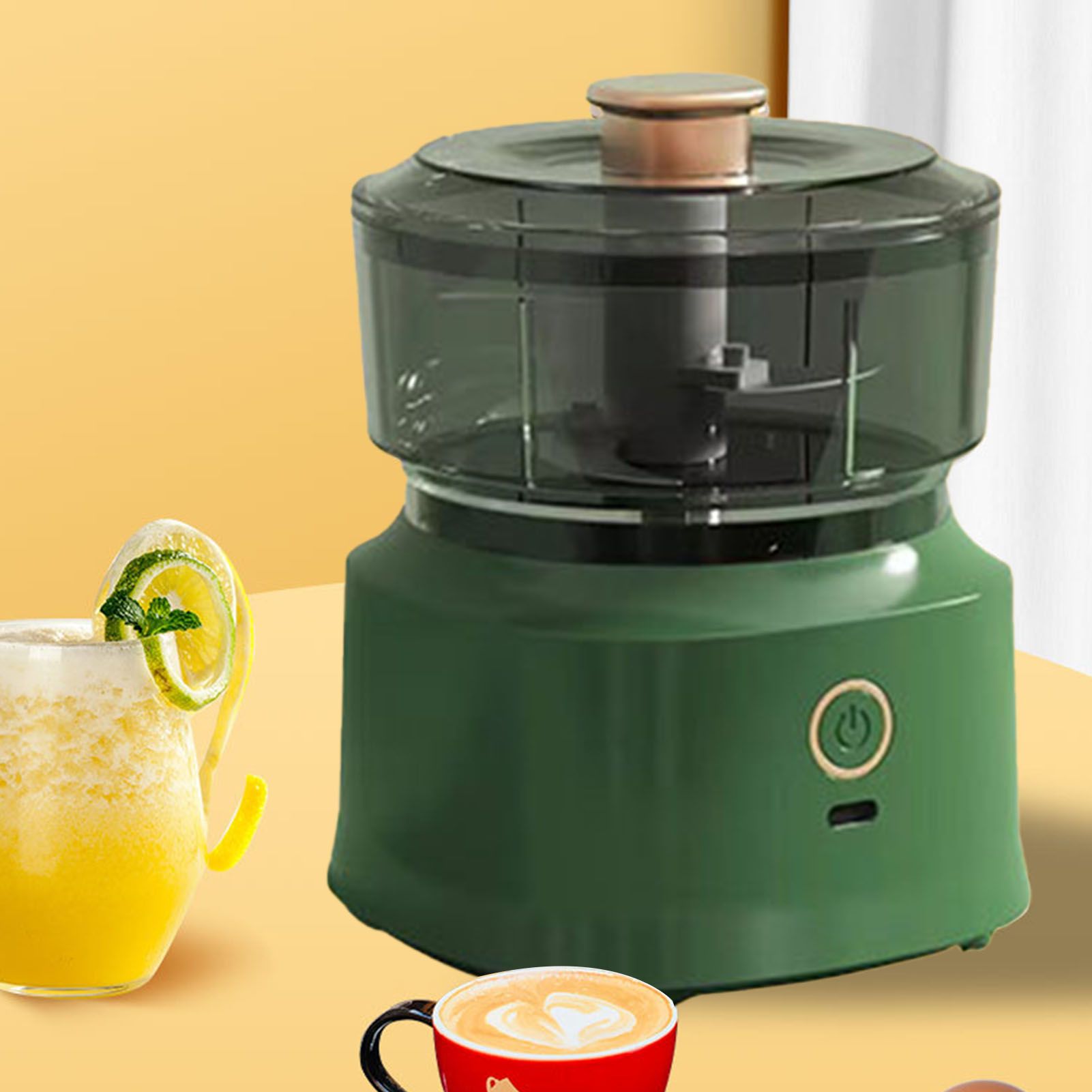 Electric Meat Chopper Grinder Blender Multifunctional Stainless Steel Blades Efficient Safe Food Blender for Kitchen Light Green - Image 6