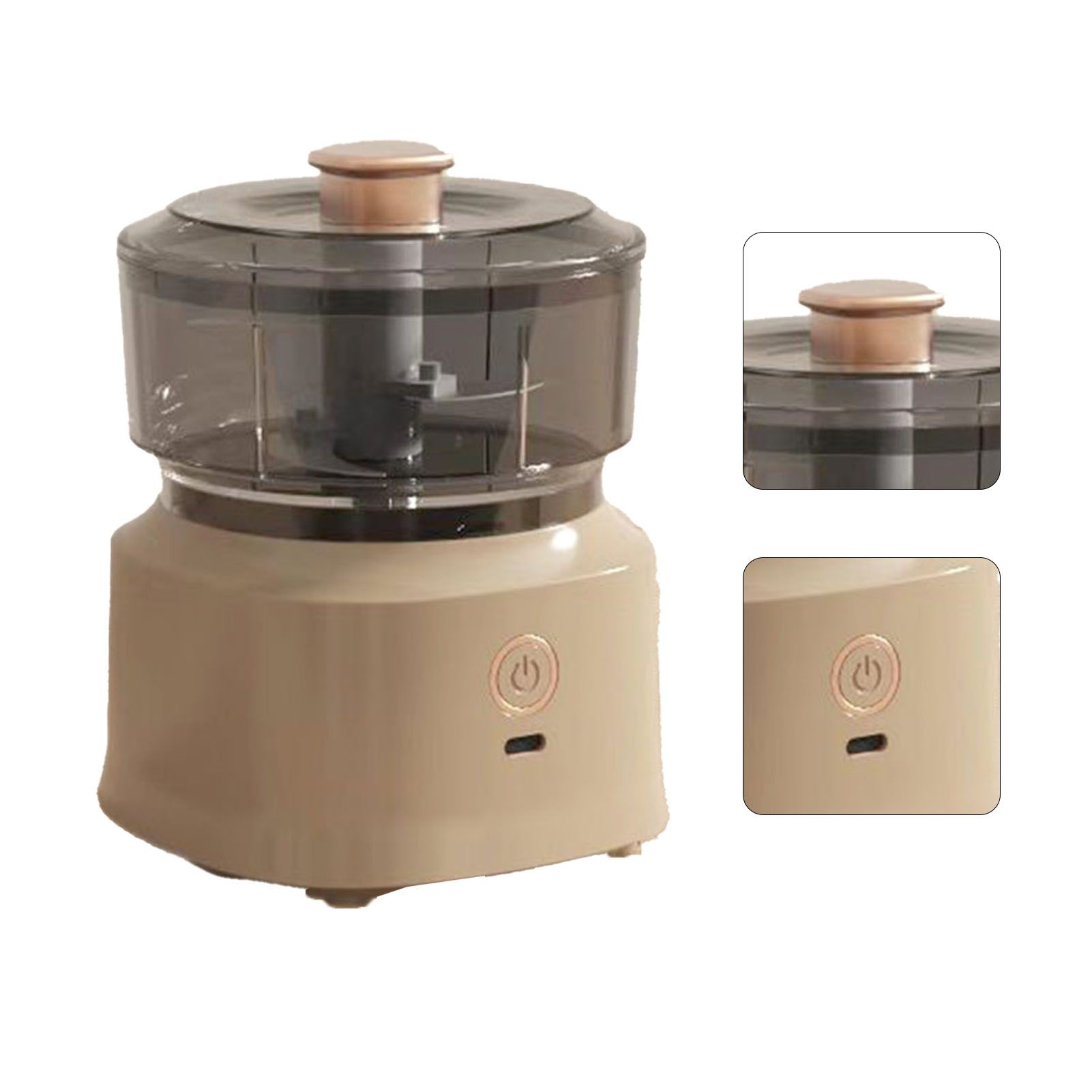 Electric Meat Chopper Grinder Blender Multifunctional Stainless Steel Blades Efficient Safe Food Blender for Kitchen Dark Brown - Image 2