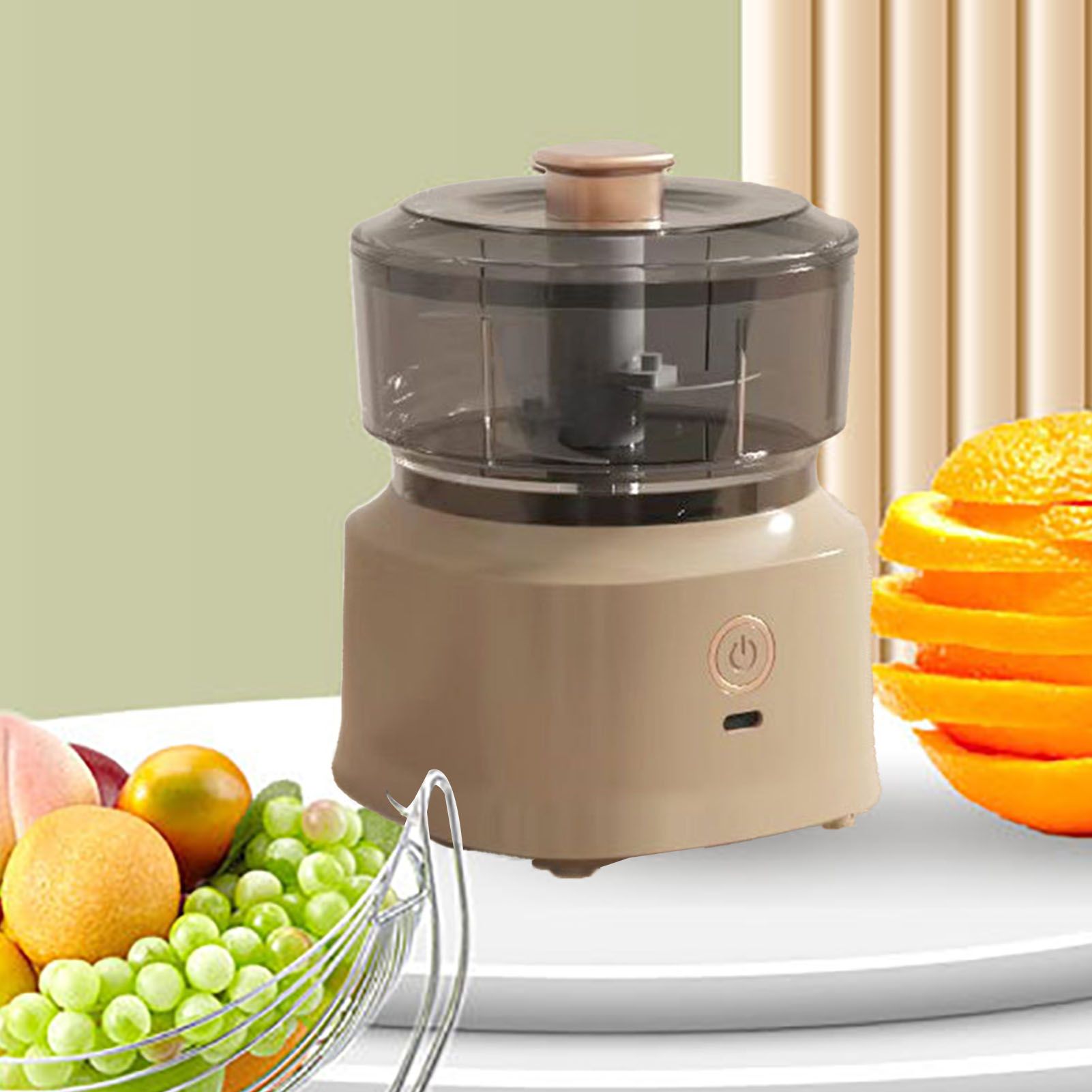 Electric Meat Chopper Grinder Blender Multifunctional Stainless Steel Blades Efficient Safe Food Blender for Kitchen Dark Brown - Image 6