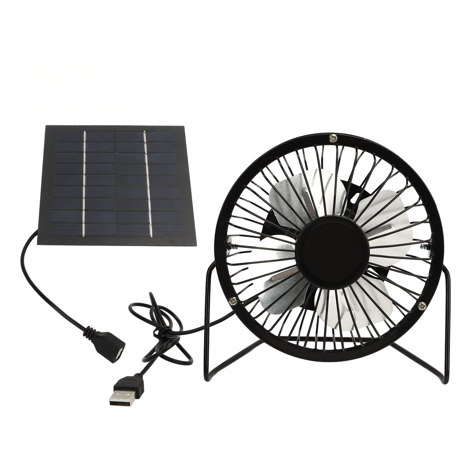 Solar Panel Powered Fan 5W USB 360 Degree Adjustable Solar Panel Greenhouse Fan for Outdoor Chicken Coop Dog House - Image 1