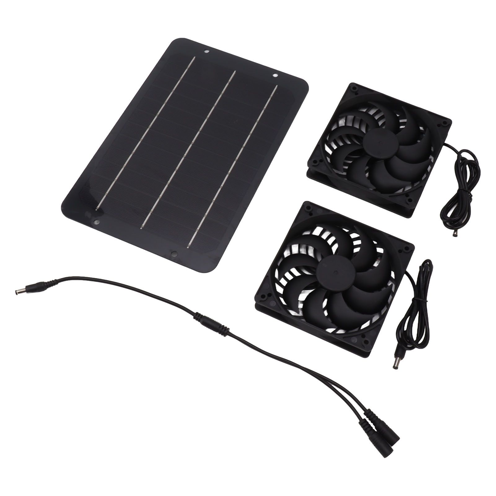 Solar Panel Fan Kit 10W Solar Powered Dual Fans for Chicken House Greenhouse Dog House With Protective Net - Image 1